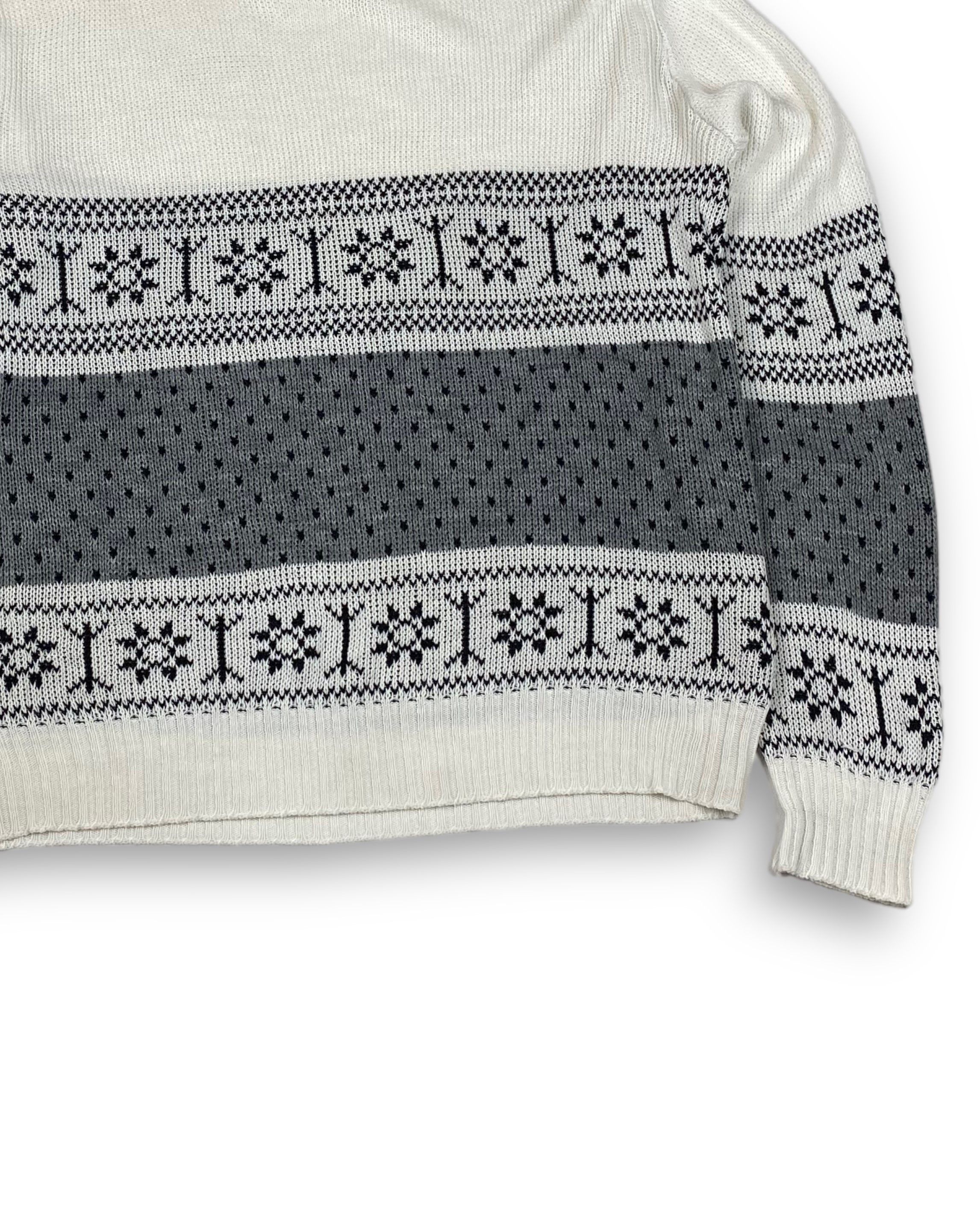 Vintage Vintage DOUBLE T White Grey Pattern Sweater M737 Size US L / EU 52-54 / 3 - 2 Thumbnail