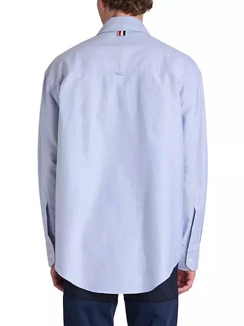 Thom Browne os11x0724 4-Bar Striped Cotton Oversized Oxford Shirt Size US XXL / EU 58 / 5 - 5 Thumbnail
