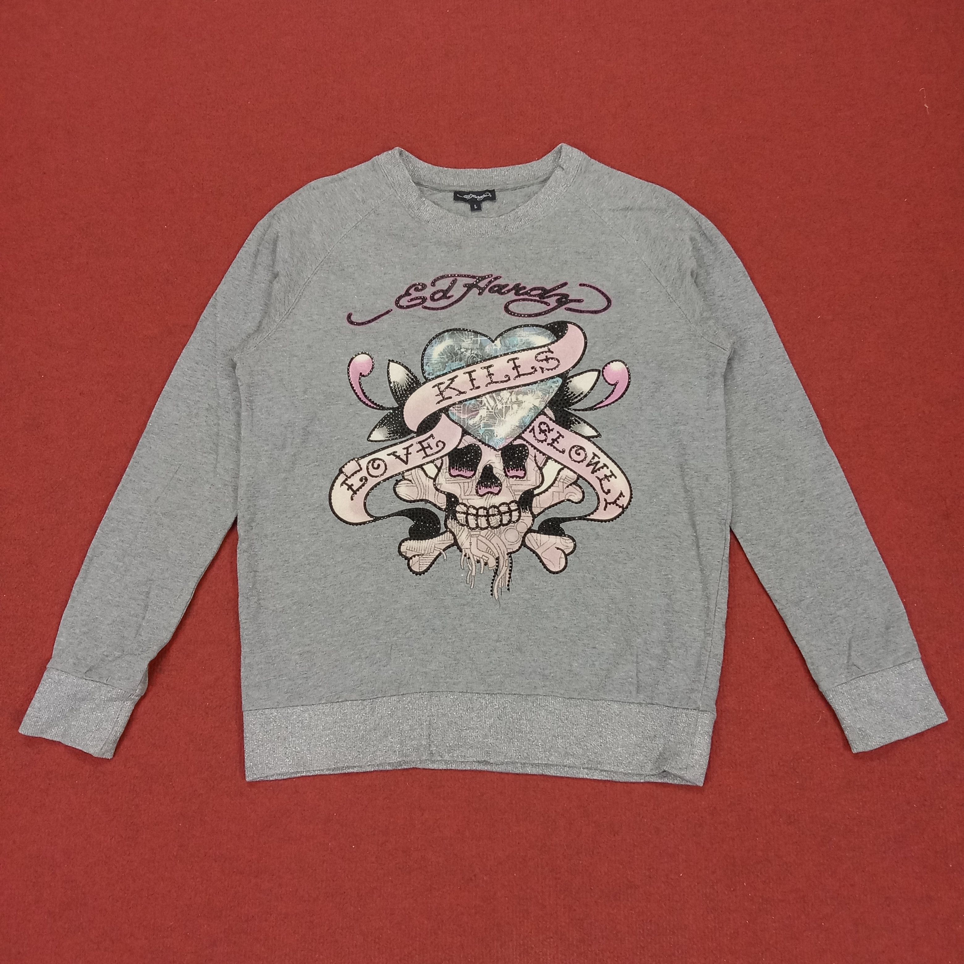 Ed Hardy Skulls Design Rock Style Sweatshirt