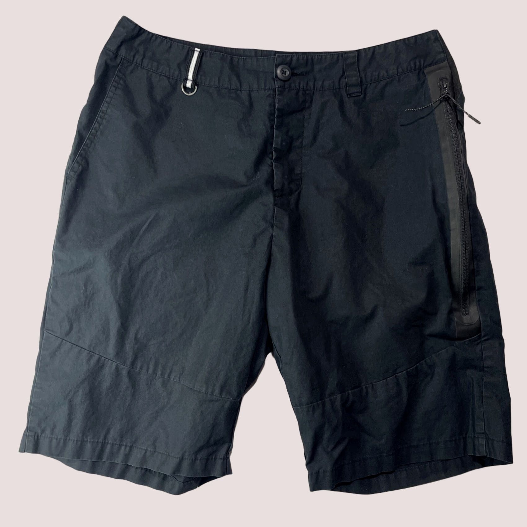 Nike Nike Shorts Mens Medium 32 Sportswear Woven 614632-010 Black Adult Button Fly Size US 31 - 1 Thumbnail
