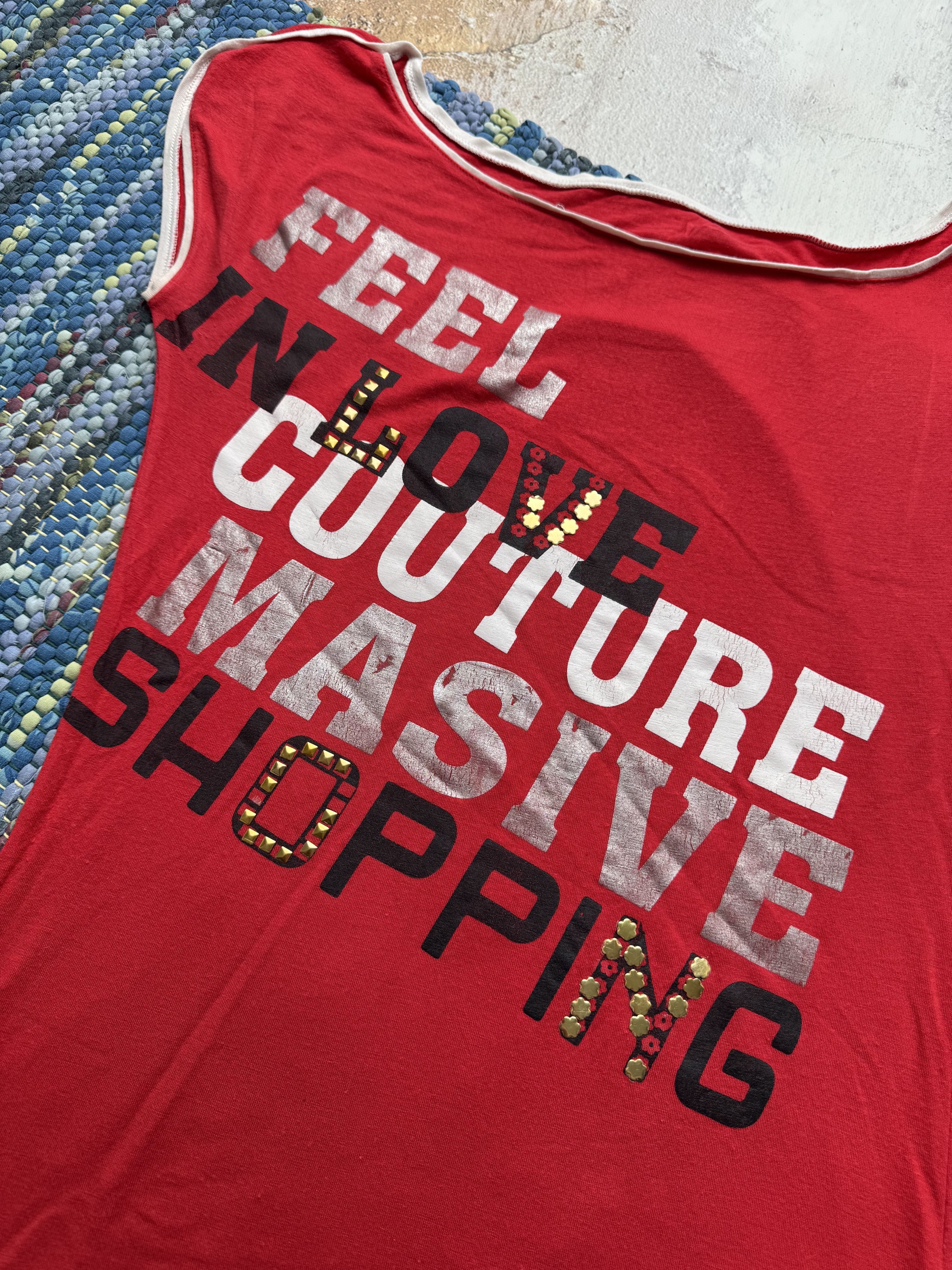 Vintage Vintage Red Graphic T Shirt Y2K Slogan Tee Size M / US 6-8 / IT 42-44 - 2 Thumbnail
