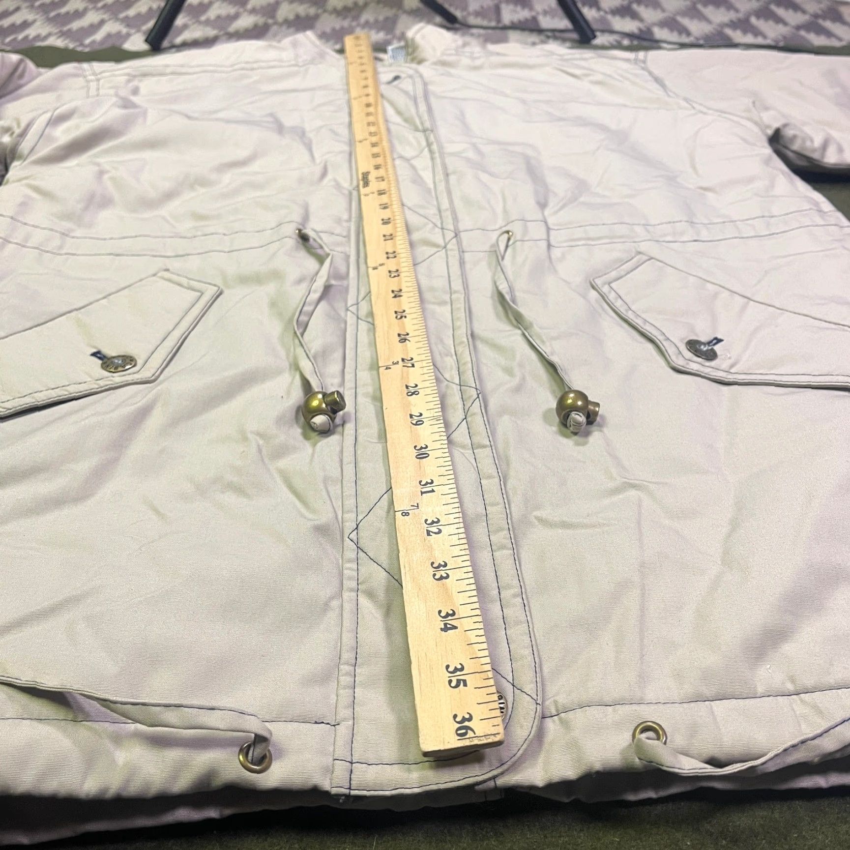 Vintage VINTAGE Cabin Creek Jacket Womens M Beige Parka Cinch Waist Chore Barn 90s Tailored Pockets Zip Canvas Mid-Length Regular Vintage Womens Mens? Size M / US 6-8 / IT 42-44 - 5 Thumbnail
