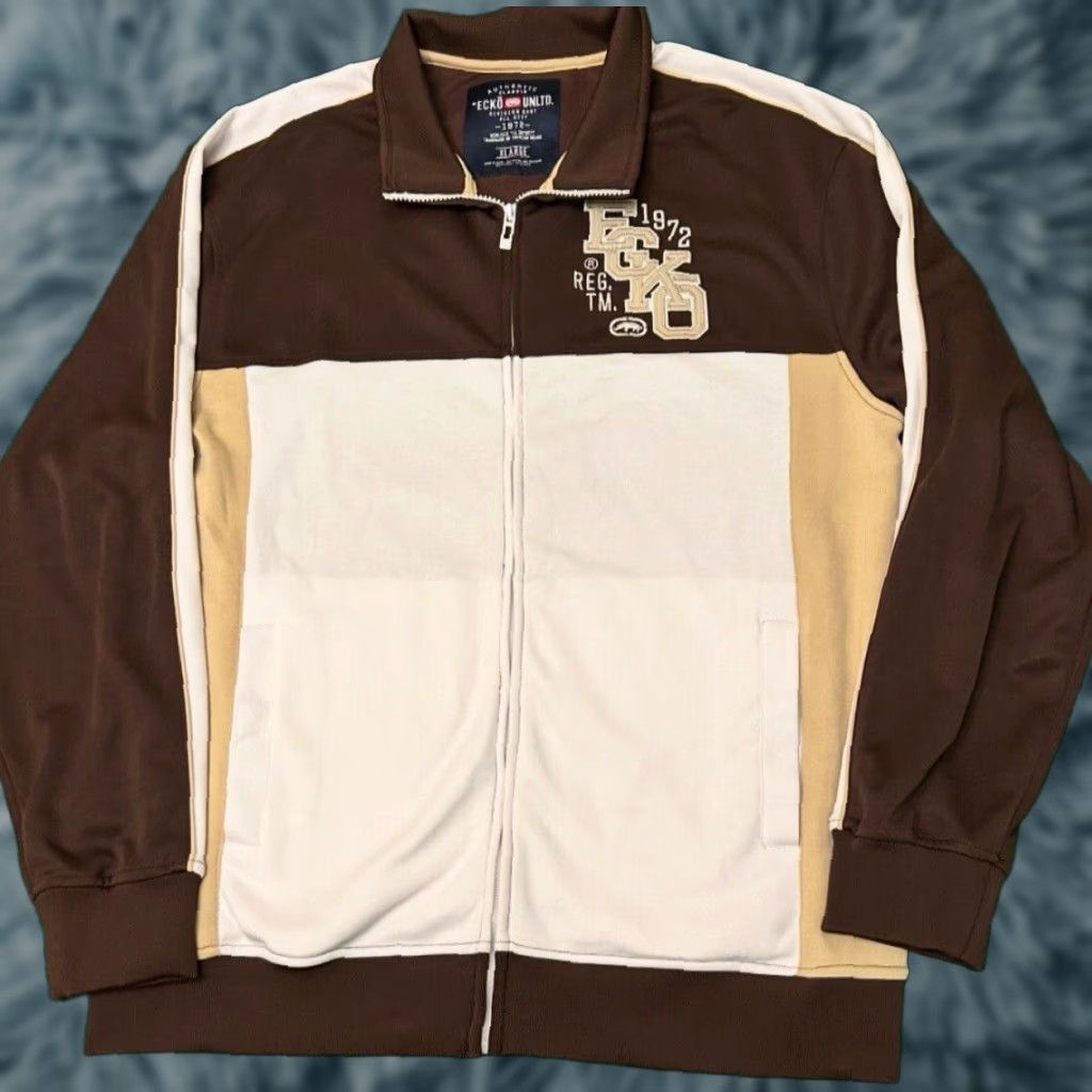 Ecko Unltd. VINTAGE Ecko Unltd Logo Full Zip Track Jacket Mens XL VTG 2000s Hip Hop Brown Size US XL / EU 56 / 4 - 1 Thumbnail