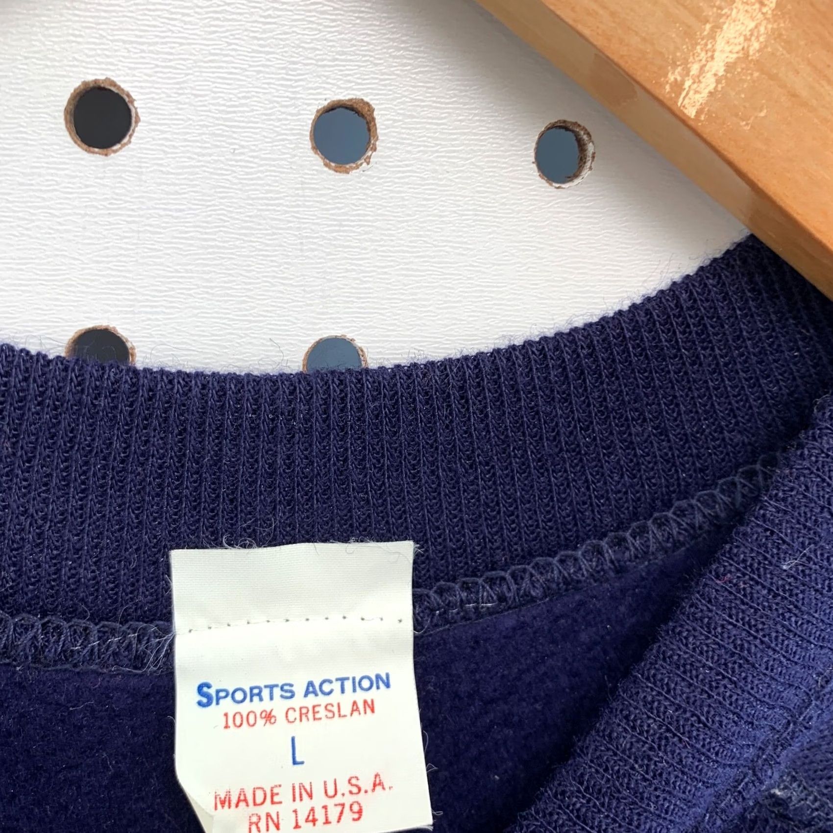 Vintage VINTAGE Sports Action Sweatshirt Adult L Navy Blue Crew Neck 60s 70s Mens Size US L / EU 52-54 / 3 - 2 Thumbnail