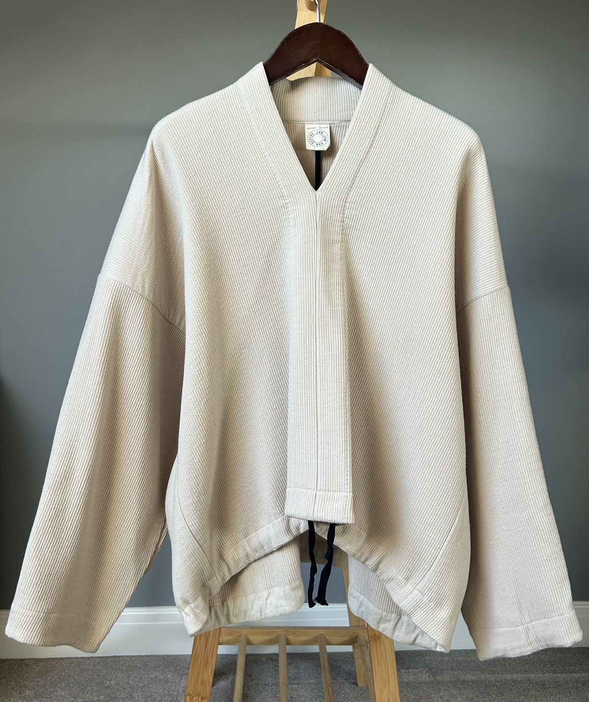 Jan Jan Van Essche Sweat #39 - Ecru Ridged Wool Size US M / EU 48-50 / 2 - 2 Thumbnail