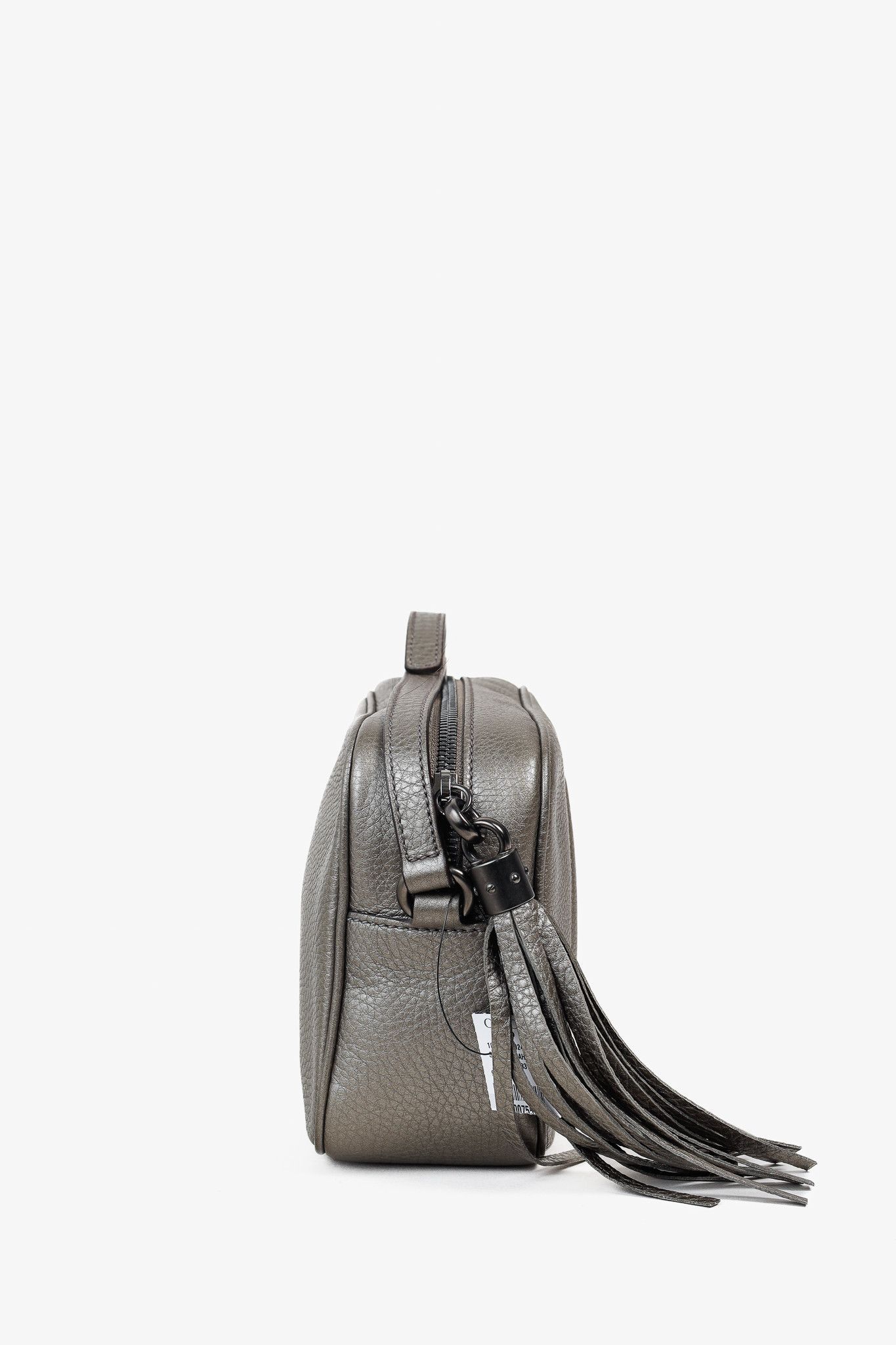 Gucci Gucci Soho Disco Bag in Metallic Pewter Grey Leather Size ONE SIZE - 3 Thumbnail