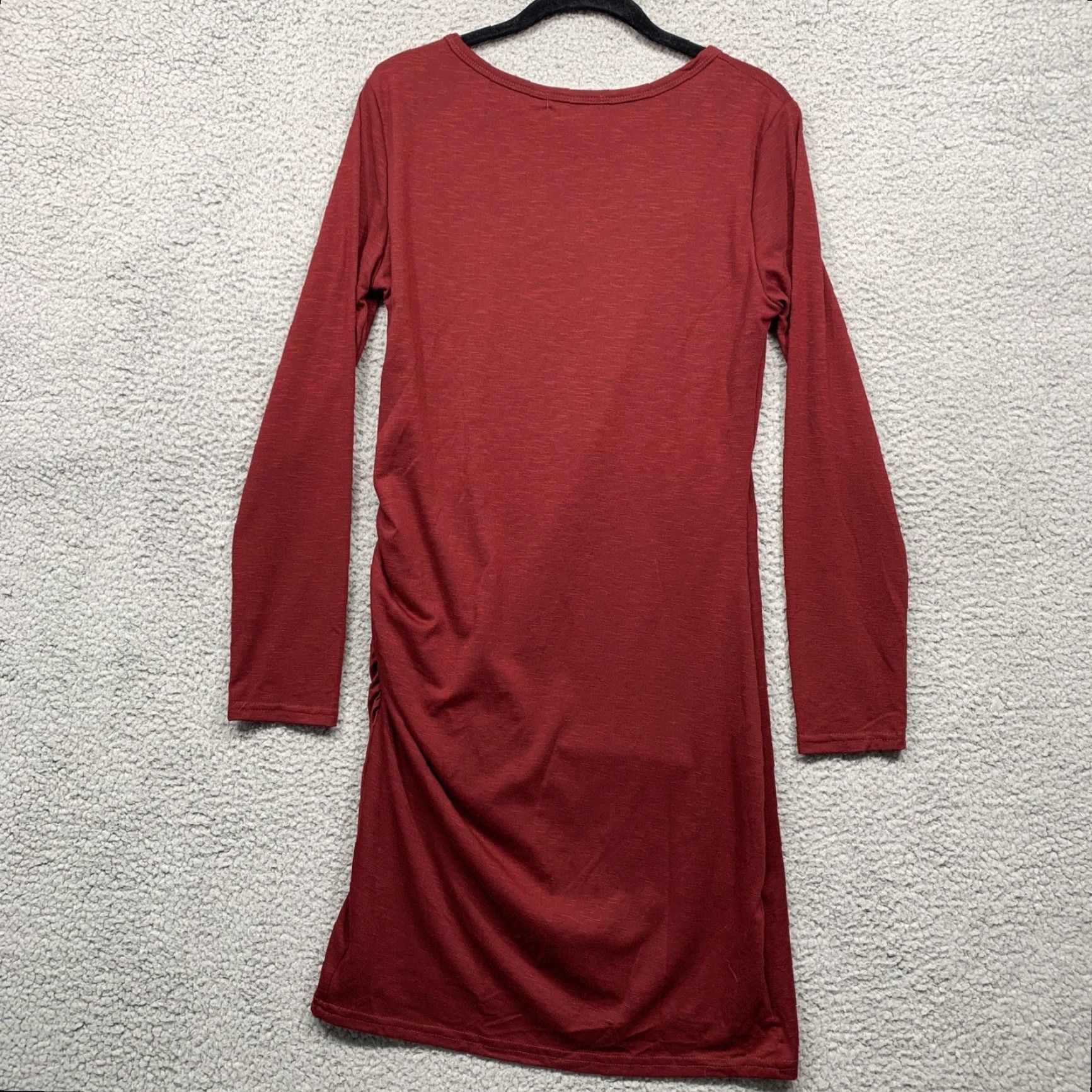 Vintage BTFBM Dress Women's M Burgundy Left Side Gathered Inner Slip High Quality NWT Dress Size M / US 6-8 / IT 42-44 - 4 Thumbnail