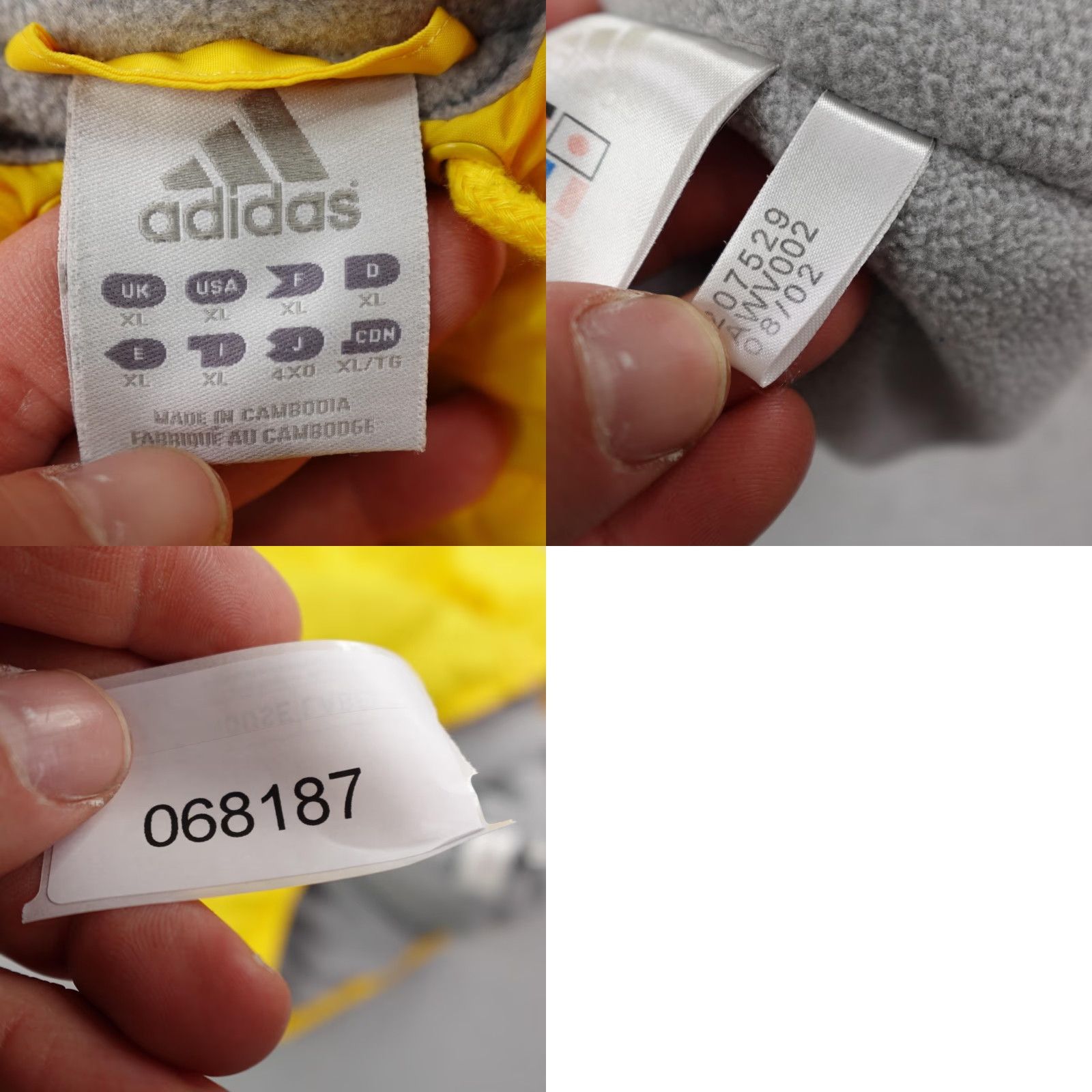 Adidas VINTAGE adidas Jacket Mens XL Yellow Hooded Fleece Lined Windbreaker Coat Y2K Size US XL / EU 56 / 4 - 8 Thumbnail