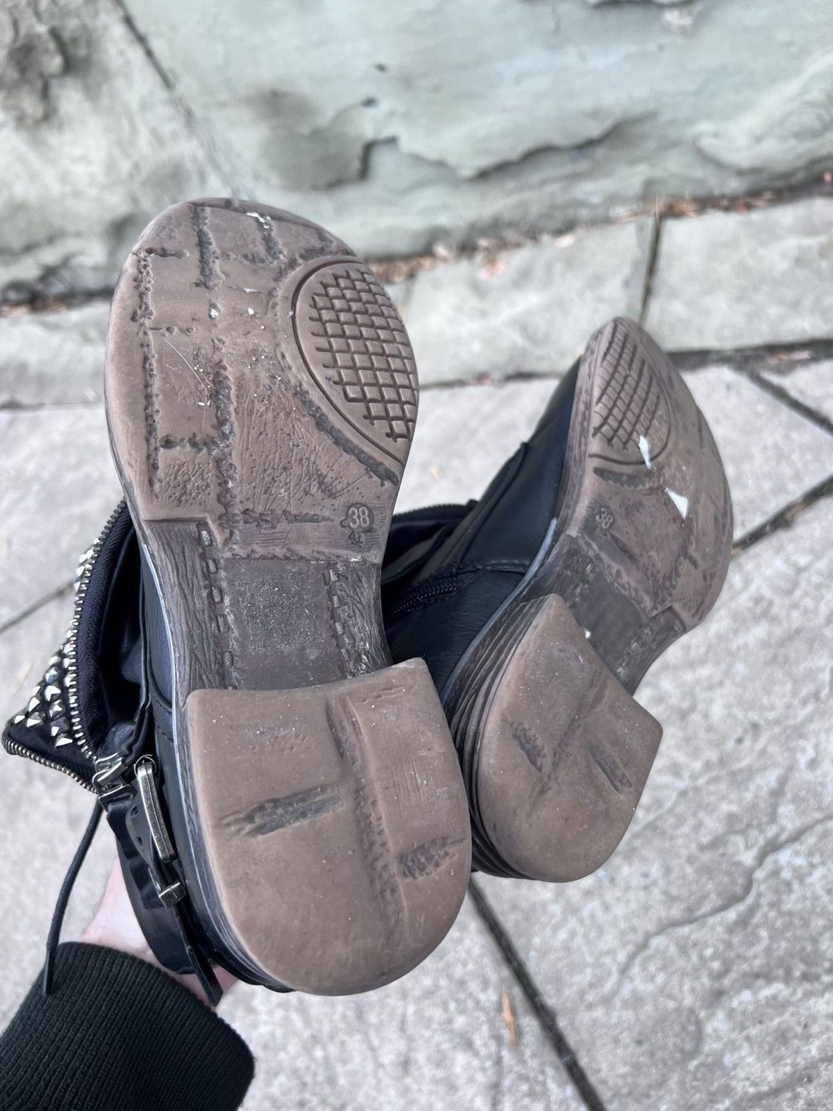 Japanese Brand Studded Hidden Pocket Zip Avant Garde A.S.98 Style Boots Size US 9 / IT 39 - 7 Thumbnail