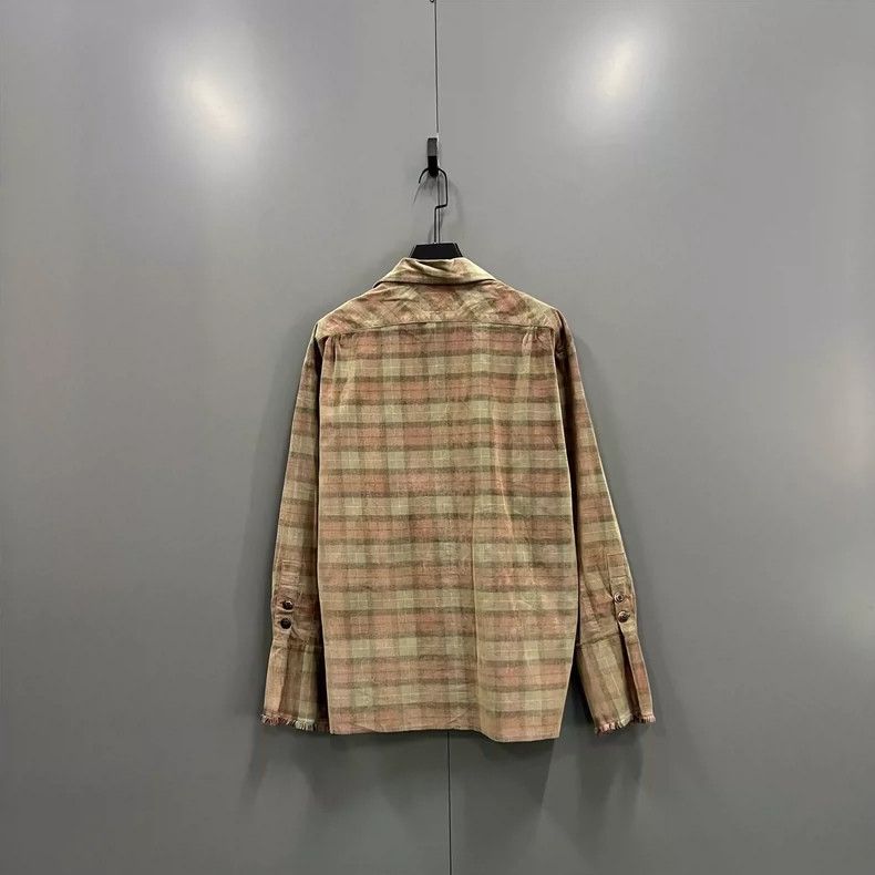 Greg Lauren greg laurenColor blocking plaid long sleeved shirt 2506-Nex Size US M / EU 48-50 / 2 - 2 Thumbnail