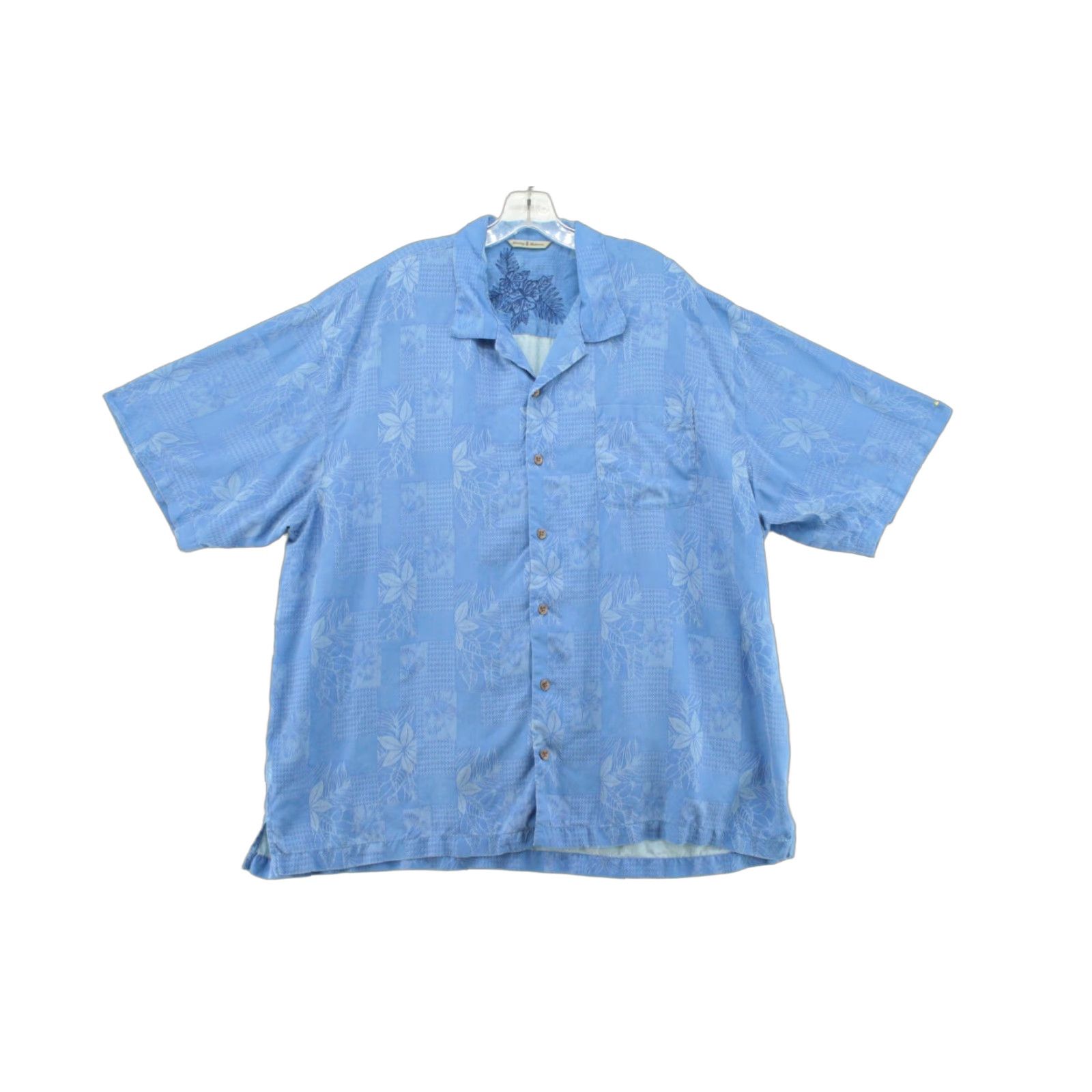 Tommy Bahama Tommy Bahama Jacquard Shirt Men's XXL Blue Silk Hawaiian Vacation Chambray Size US XXL / EU 58 / 5 - 1 Thumbnail