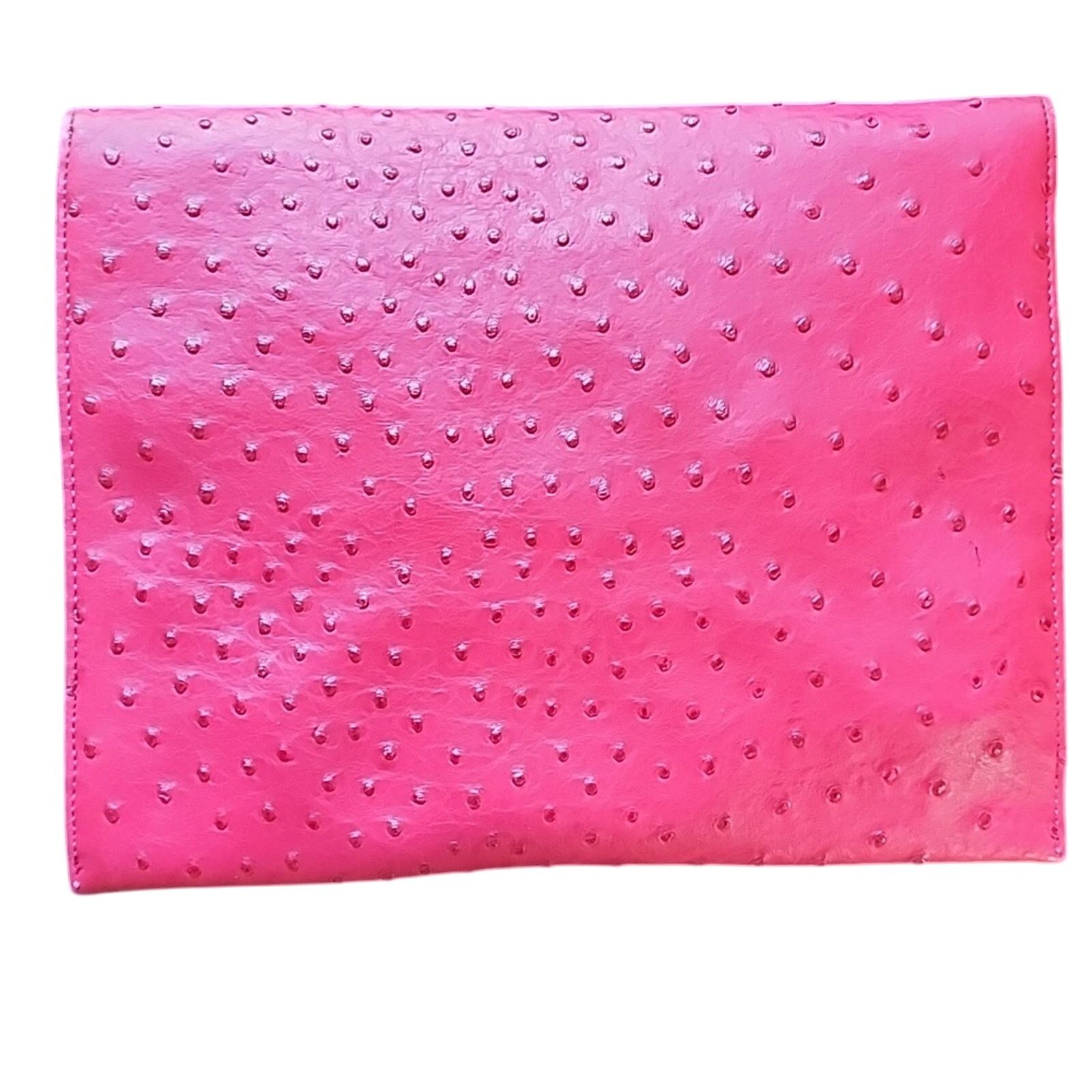 Merona Merona hot pink faux ostrich envelope clutch bag Size ONE SIZE - 2 Thumbnail