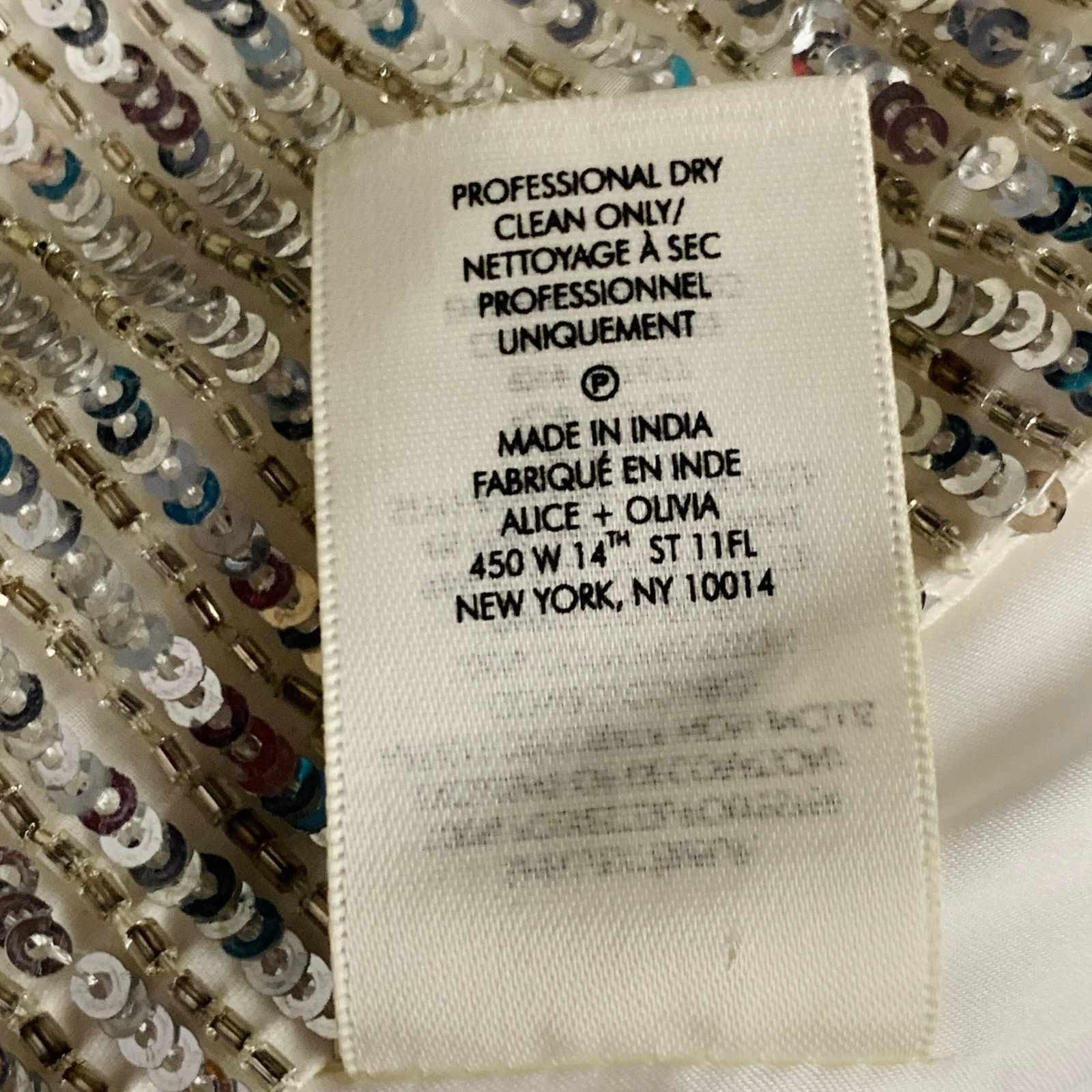Alice + Olivia Size S Silver Polyester Sequined Stripe Jacket Blazer Size S / US 4 / IT 40 - 7 Thumbnail