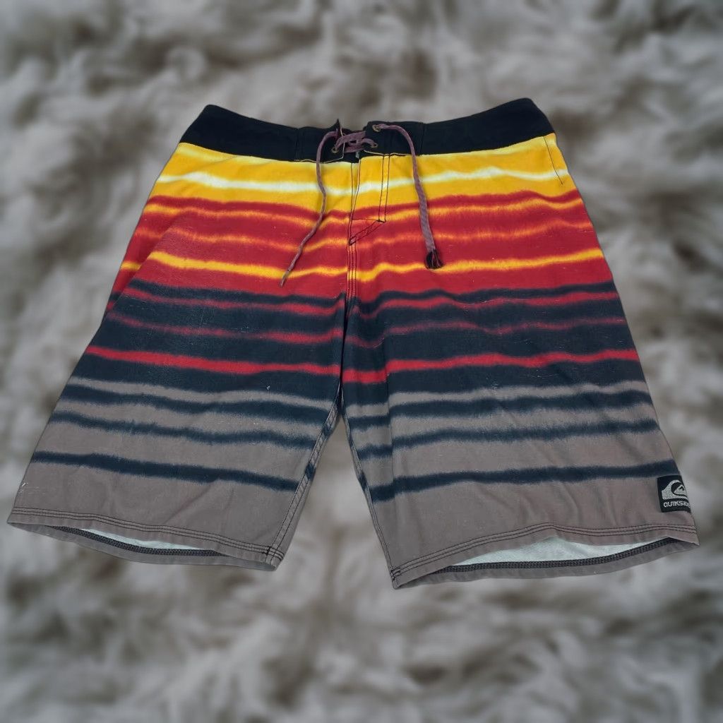 Quiksilver Quiksilver Mens Shorts Large Multicolor Stripe Drawstring Beach Outdoor Size US 33 - 1 Thumbnail