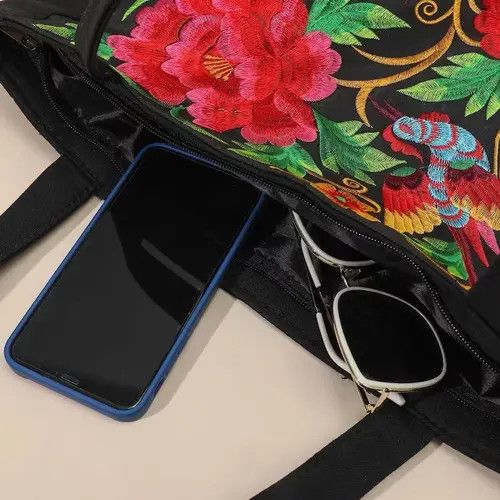 Other Red Phoenix Embroidered Women Canvas Shoulder Bag Size ONE SIZE - 4 Thumbnail