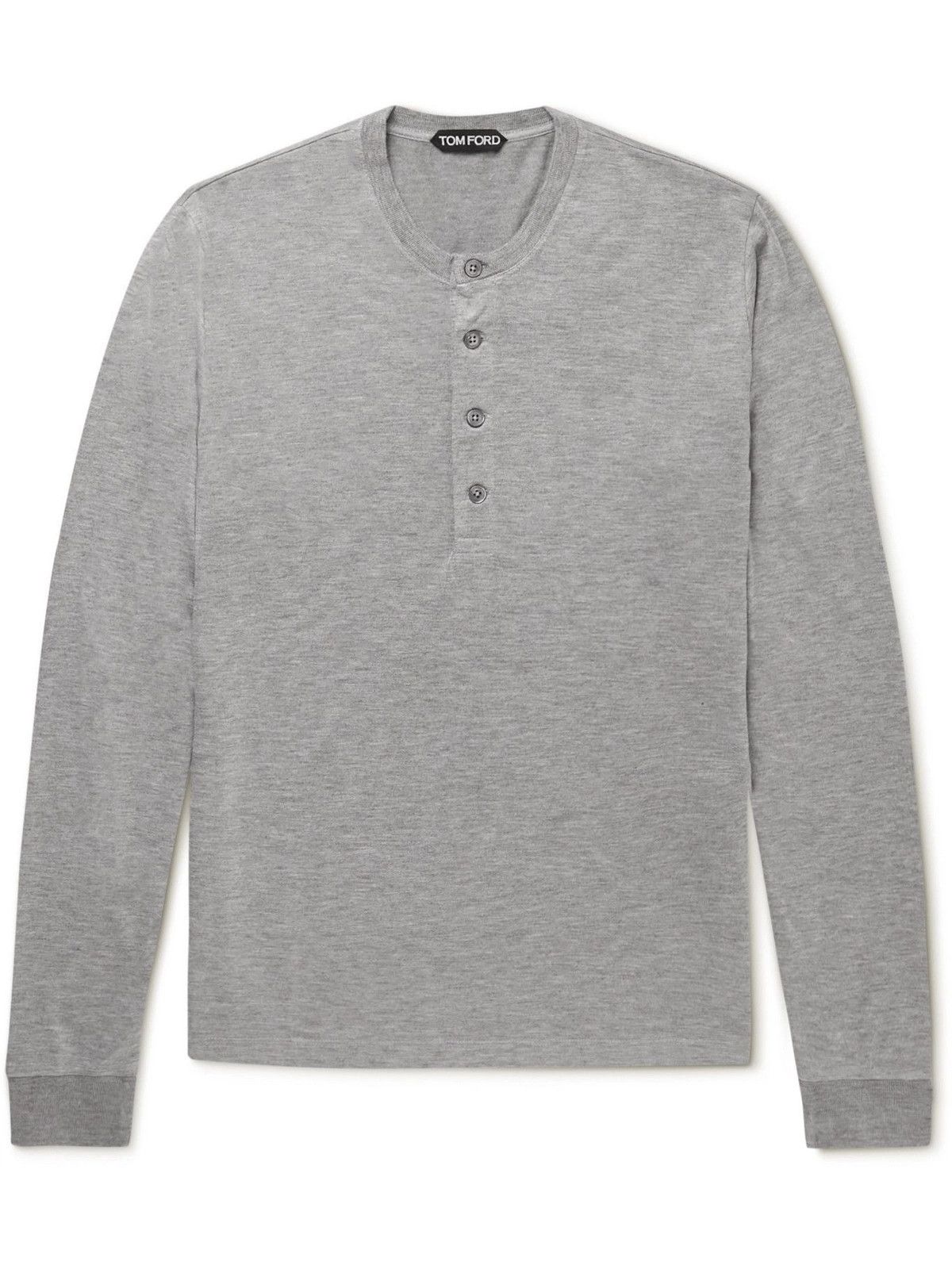 Tom Ford o1loc1c0724 TFK115 Henley T-Shirt in Grey Size US XL / EU 56 / 4 - 1 Thumbnail