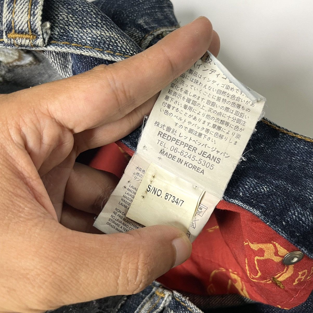 If Six Was Nine Red Pepper Studded Angle Wings Distressed Jeans Size US 32 / EU 48 - 15 Thumbnail