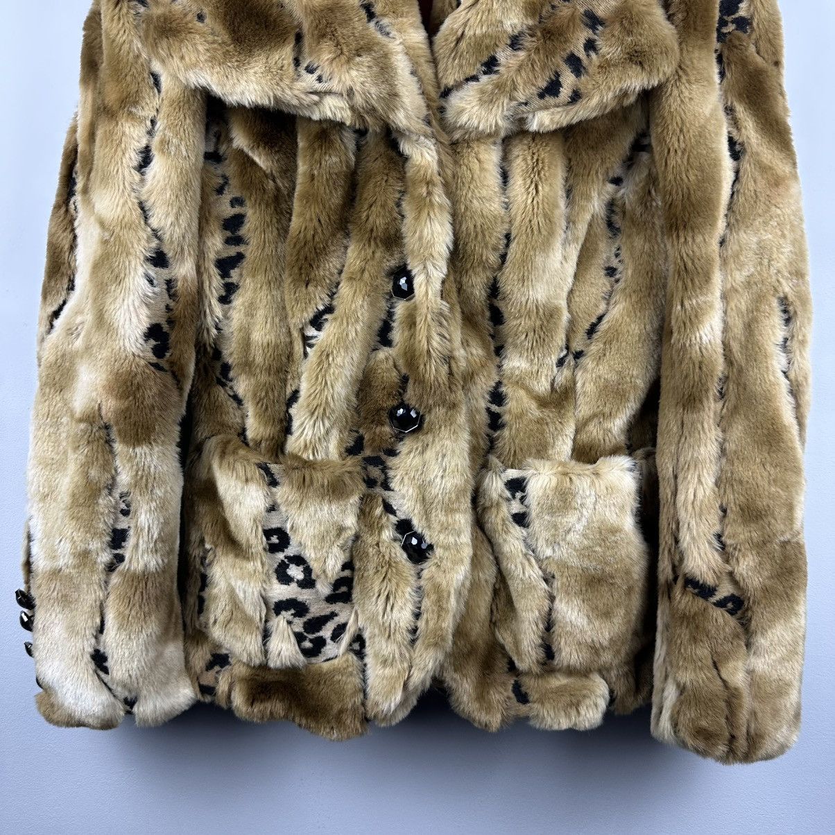 Vintage Vintage Bimbo Girl Y2K Glamour Leopard Fur Coat Size M / US 6-8 / IT 42-44 - 3 Thumbnail