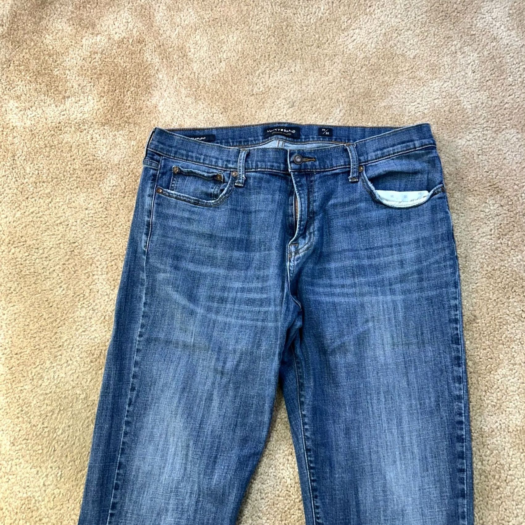Lucky Brand Lucky Brand 221 Jeans Men 38x32 Straight Denim 5-Pocket Stretch Blue Slim Regular Rise Mid 90s Classic Vintage No Size US 38 / EU 54 - 2 Thumbnail