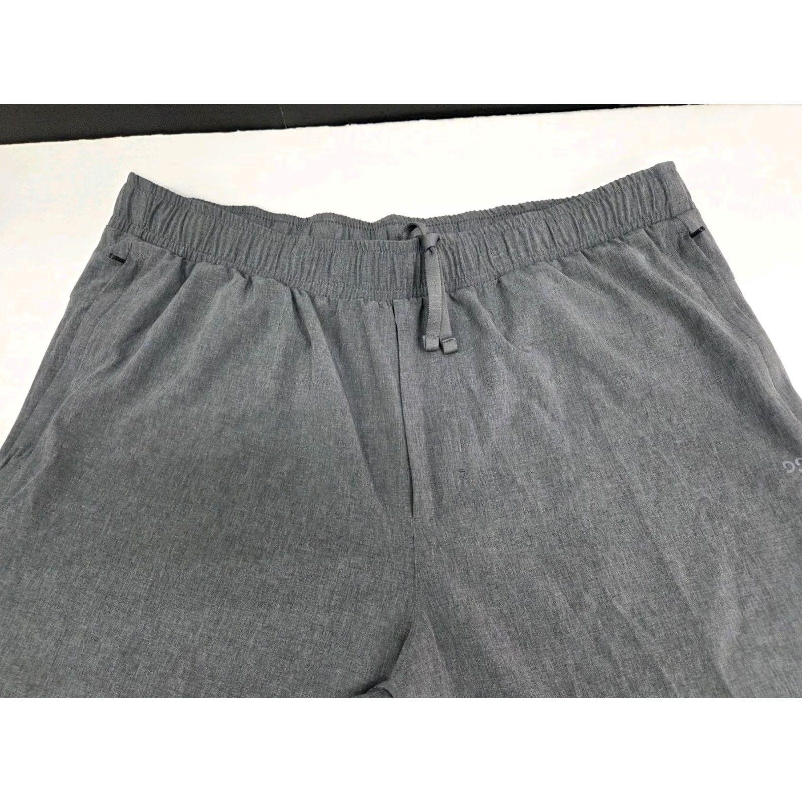 Vintage DSG Mens Performance Grey Pants Lightweight Drawstring Zip Pckt 33 L Adult Regular Gray Solid Chino Athleisure Sports Size US 33 - 3 Thumbnail