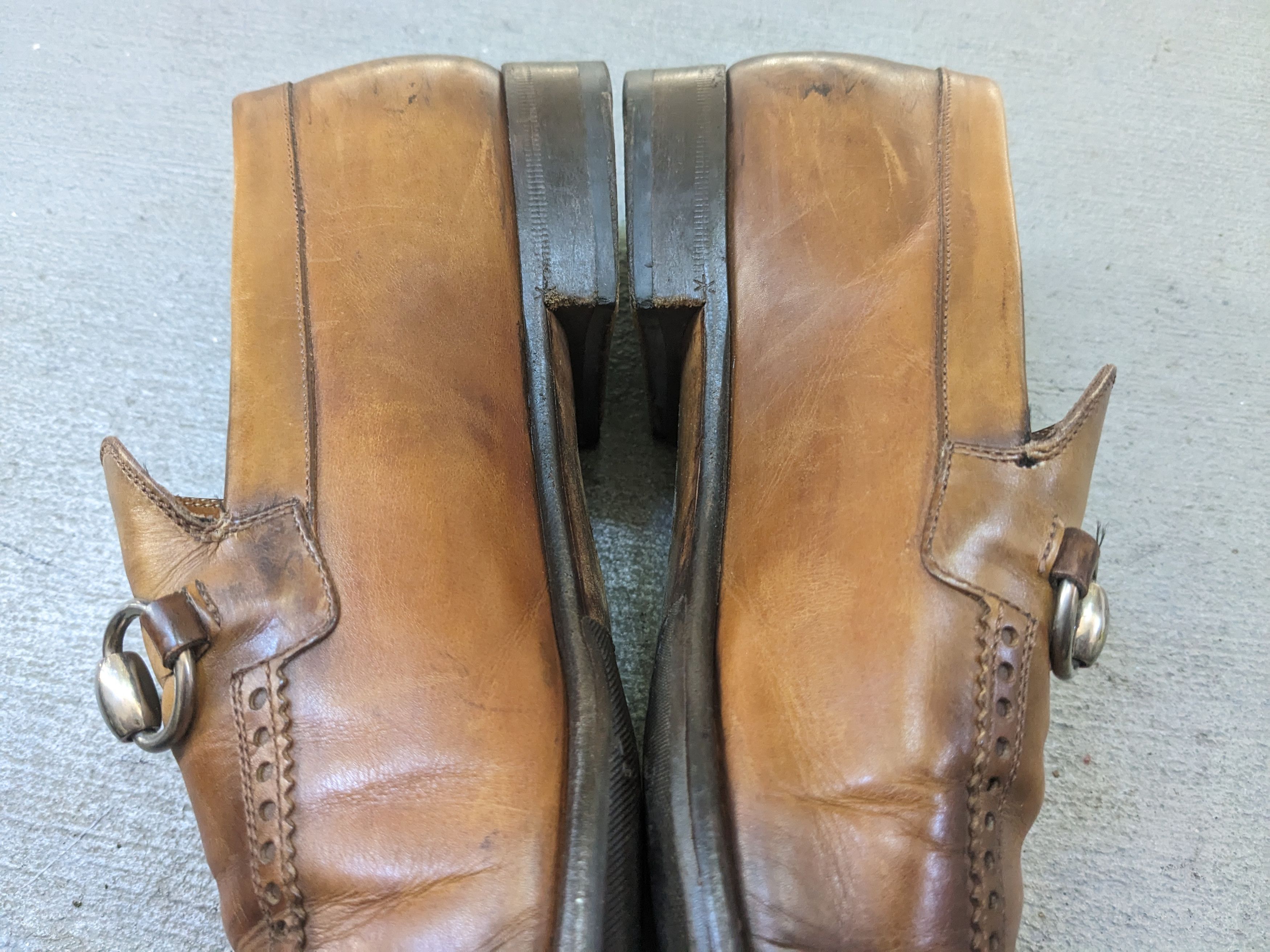 Gucci × Vintage Gucci Loafers Brown 9 Slip Ons Buckle GG Ombre Patina Size US 9 / EU 42 - 14 Thumbnail