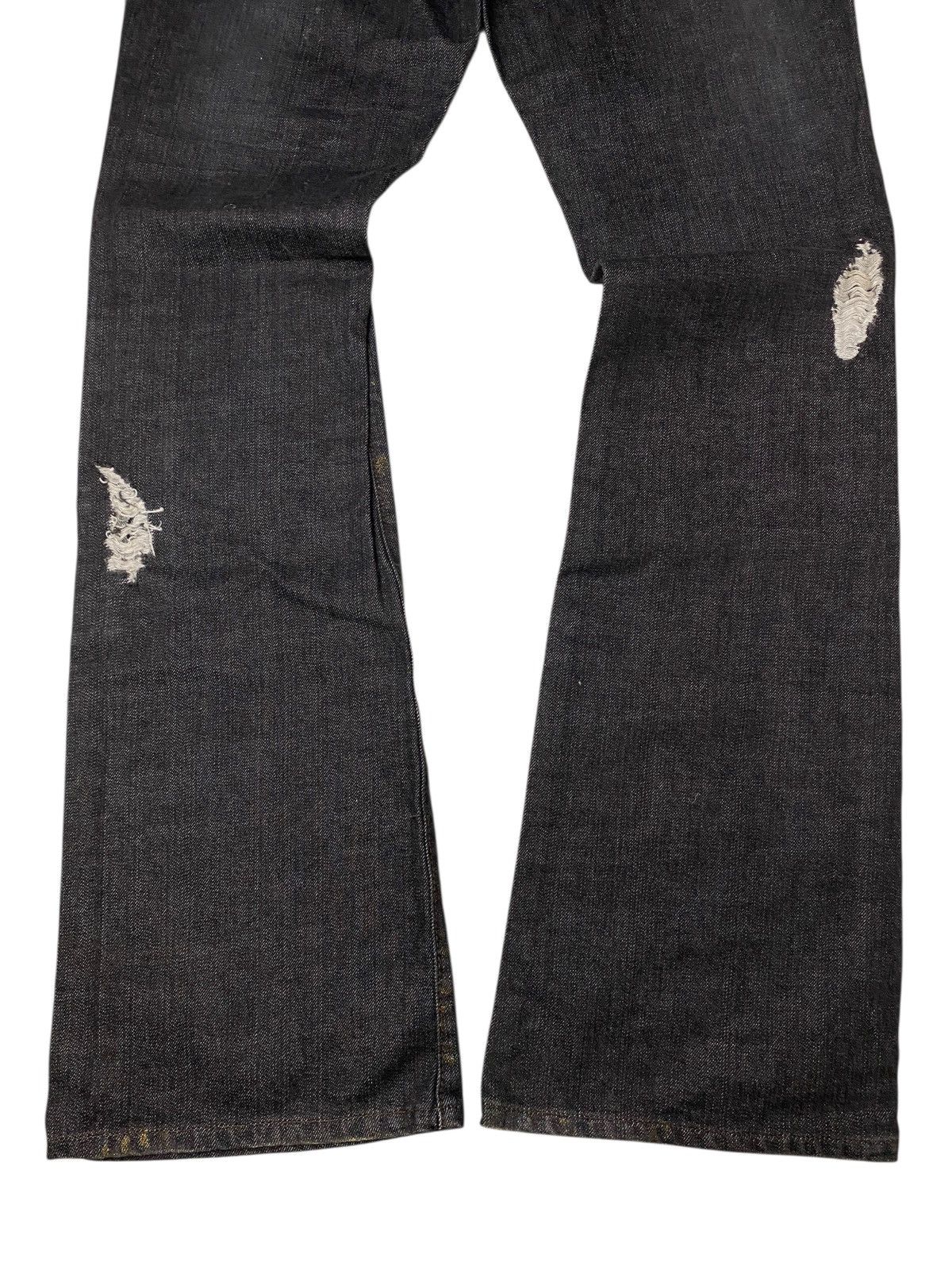 If Six Was Nine 2000's Schlussel Distressed Waxed Gold Flared Jeans Size US 31 - 10 Thumbnail