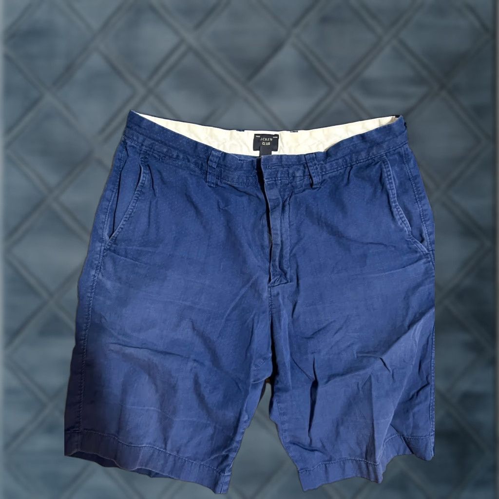 J.Crew J.CREW Chino Shorts Mens 31 Cotton Blue Club Short 11” Length Regular Inseam 11 in Front Flat Front Zip Pocket Mens Everyday Casual Travel Size US 31 - 1 Thumbnail