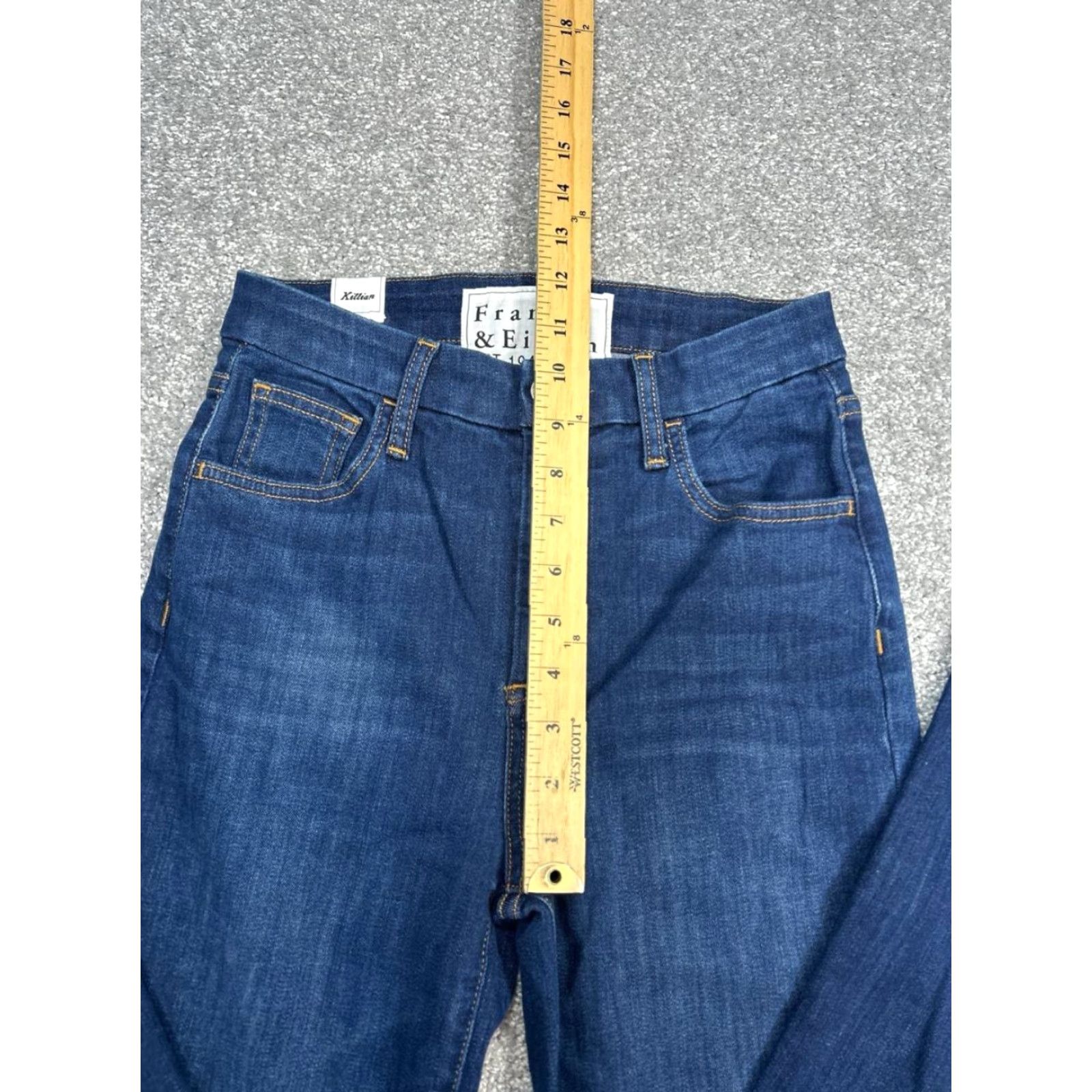 Kilian Frank And Eileen Killian Jeans Womens 25 Blue Denim Mid Rise Bootcut 26x27 Jeans Size 42" / US 20 - 5 Thumbnail