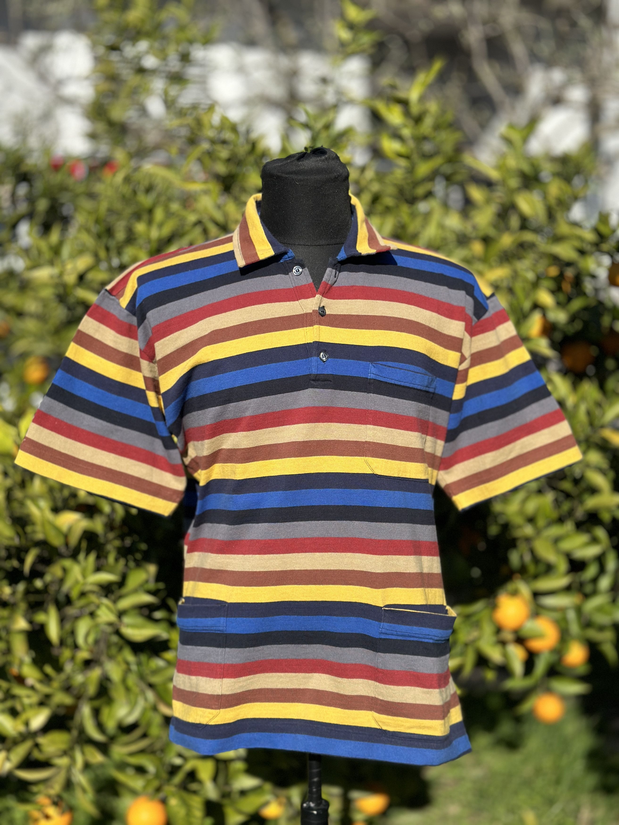 C.P. Company 1985 C.P. Company Massimo Osti Striped Polo Shirt Size L Size US L / EU 52-54 / 3 - 2 Thumbnail