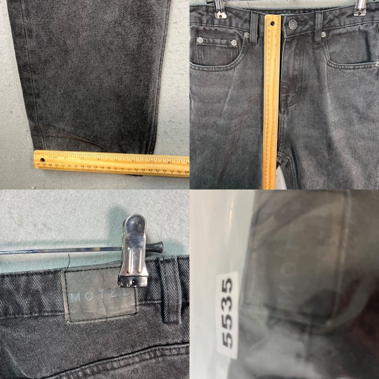 Vintage Motel Denim Womens 30 Black High-Waisted Straight-Leg Jeans 100% Cotton Size 30" / US 8 / IT 44 - 8 Thumbnail