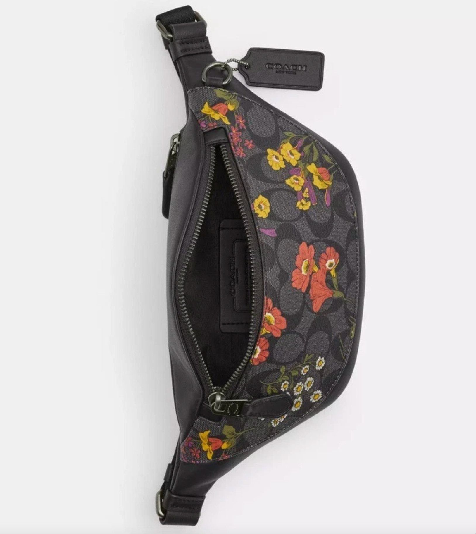 Coach Warren Mini Belt Bag In Signature Canvas With Floral CR189 Size ONE SIZE - 13 Thumbnail