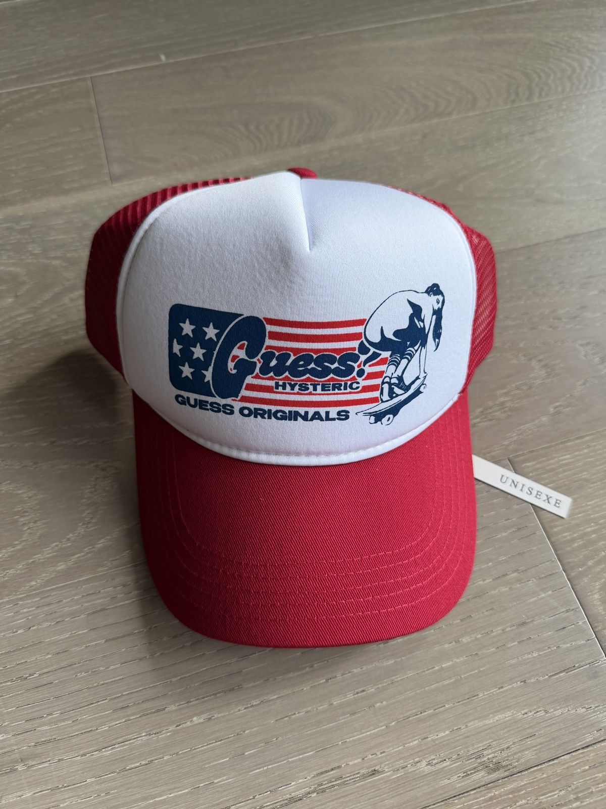 Hysteric Glamour HYSTERIC GLAMOUR x GUESS JEANS RED BASEBALL HAT TRUCKER Size ONE SIZE - 1 Thumbnail