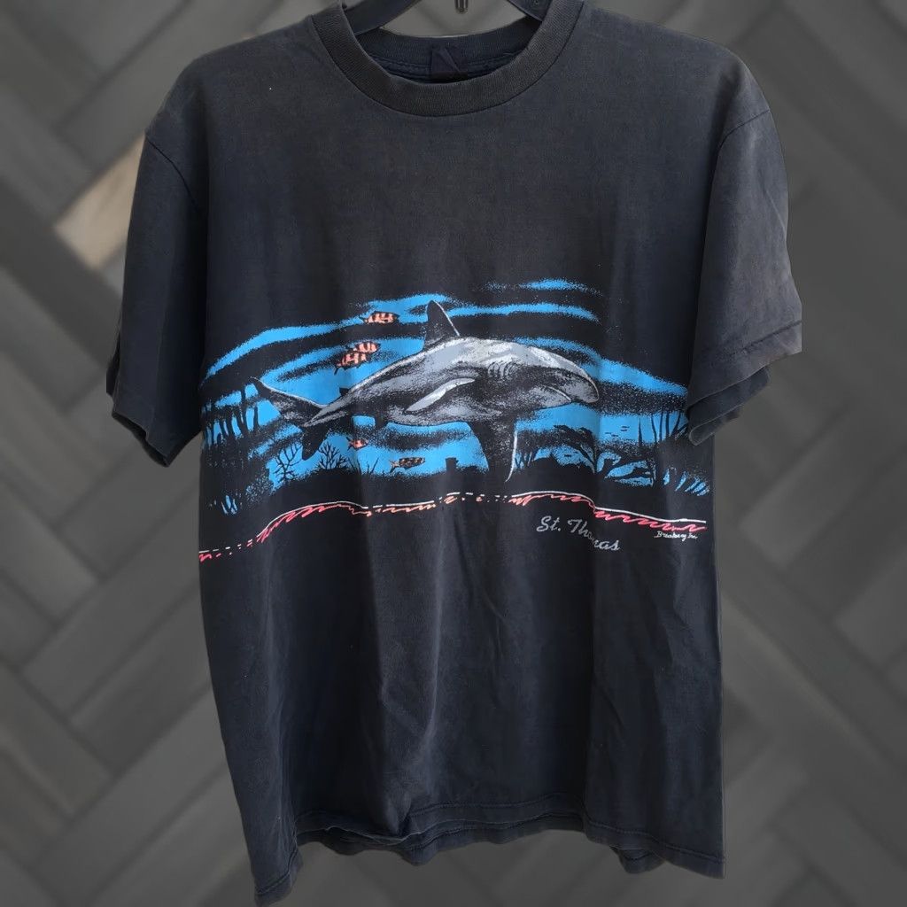 Vintage VINTAGE Bravo! St. Thomas T-Shirt XL Men Black Short Sleeve 100% Cotton Size US XL / EU 56 / 4 - 1 Thumbnail