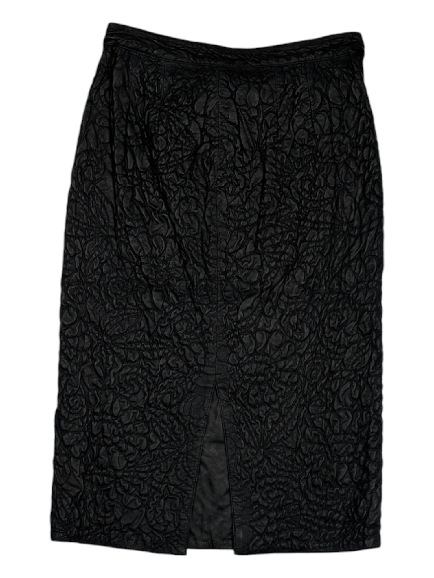 Yves Saint Laurent Yves Saint Laurent Black Embossed Slim Cut Skirt Size 25" / US 0 / IT 36 - 2 Thumbnail