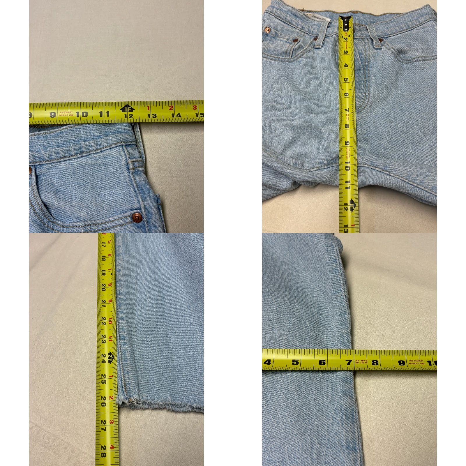 Levi's Levi's 501 Premium Original Straight Jeans Light Wash Regular Women 24 W26 Inseam 26.5 Button Fly 5-Pocket Denim High Rise Size 42" / US 20 - 9 Thumbnail