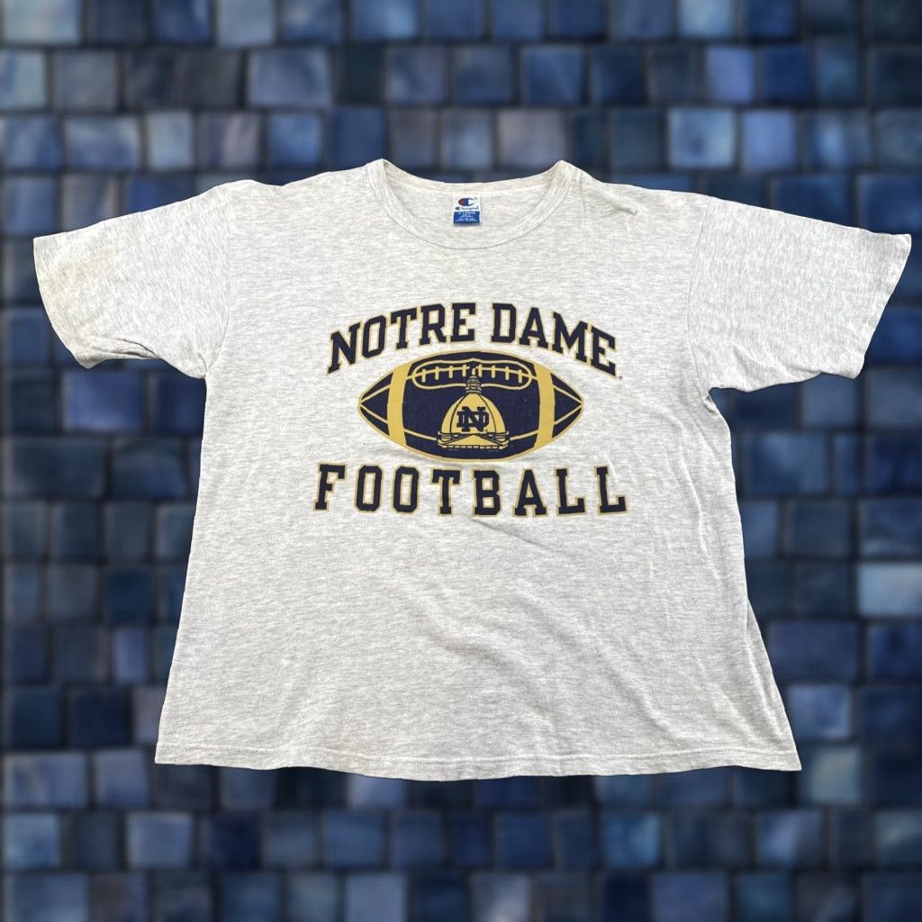 Champion VINTAGE Notre Dame Champion Shirt Mens Gray 90s University NCAA XL Size Shirt Men Gray 90s Notre Dame Champion NCAA University Shirt Mens XL Size US XL / EU 56 / 4 - 1 Thumbnail