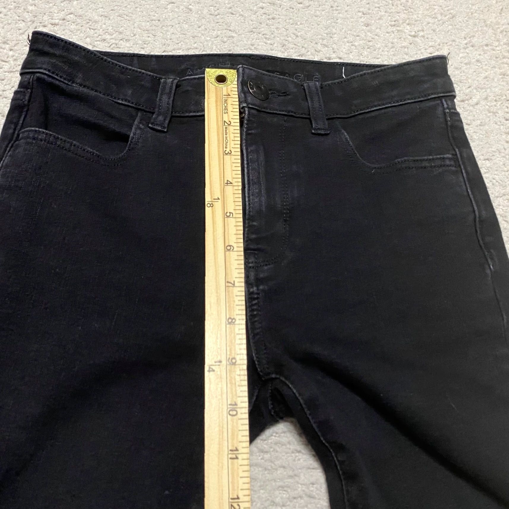 American Eagle Outfitters VINTAGE American Eagle Jeans Womens 2 Black Denim High Rise Jegging Dark Wash Regular Stretch 26 In Inseam 26 in Womens Jeans Size 26" / US 2 / IT 38 - 4 Thumbnail