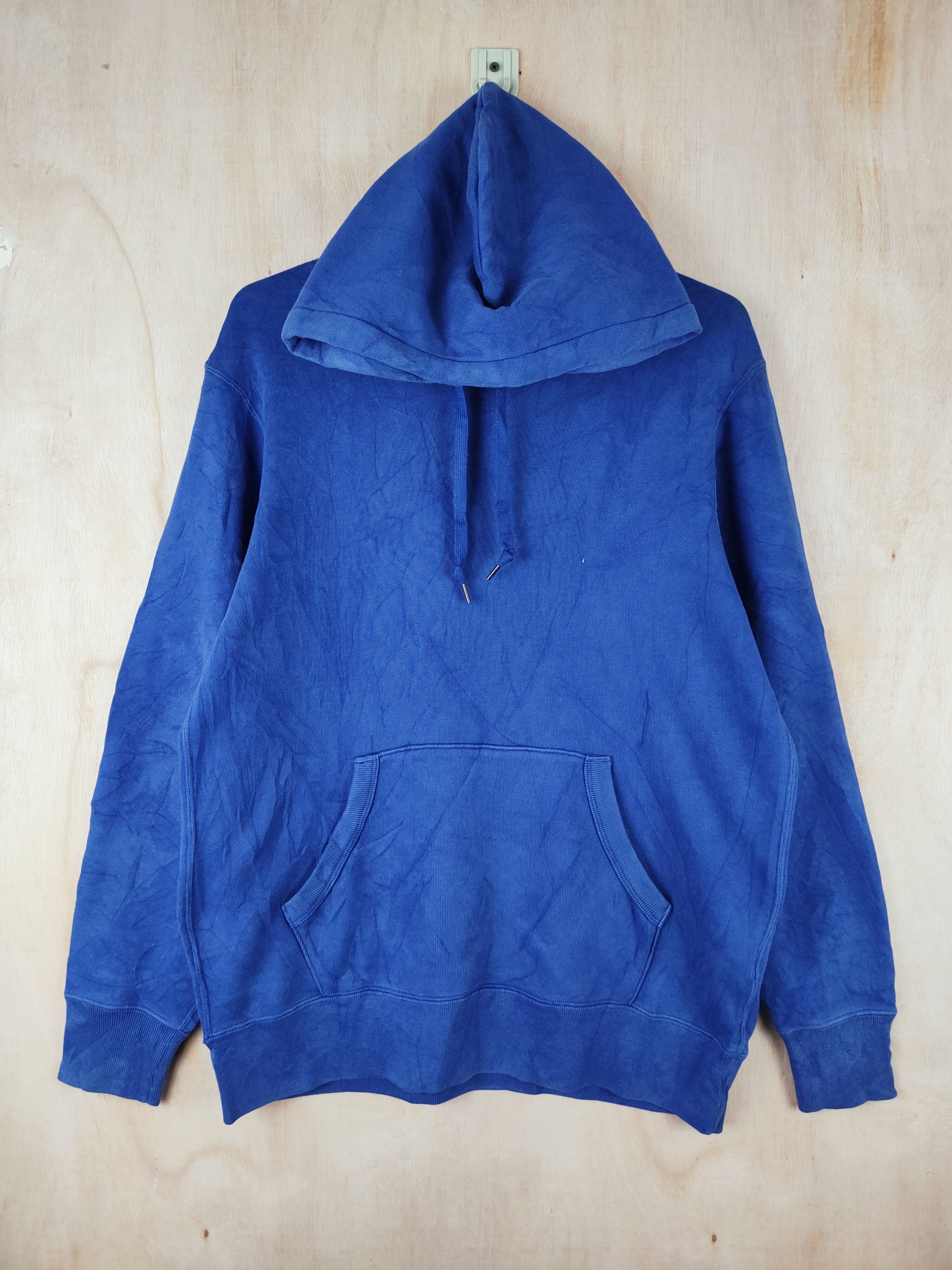 Vintage Uniqlo Plain Blue Hoodie Sweatshirts