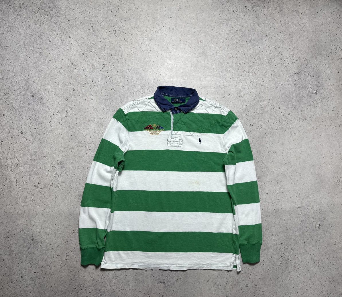 Polo Ralph Lauren Polo Ralph Lauren Rugby Sweatshirt Vintage Striped PRL Size US L / EU 52-54 / 3 - 1 Thumbnail