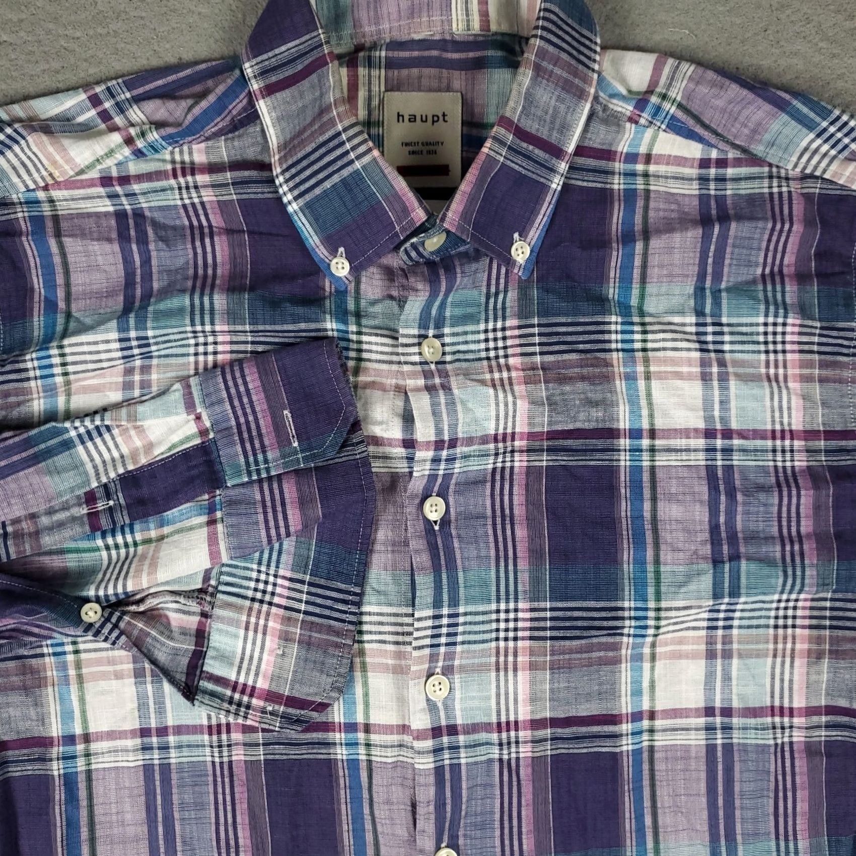 Vintage Haupt Shirt Mens Medium Blue Plaid Button-Up Long Sleeve Shirt Mens Blue Plaid Button-Up Long Sleeve Haupt Shirt Regular fit Button-Down Collar - Size US M / EU 48-50 / 2 - 2 Thumbnail
