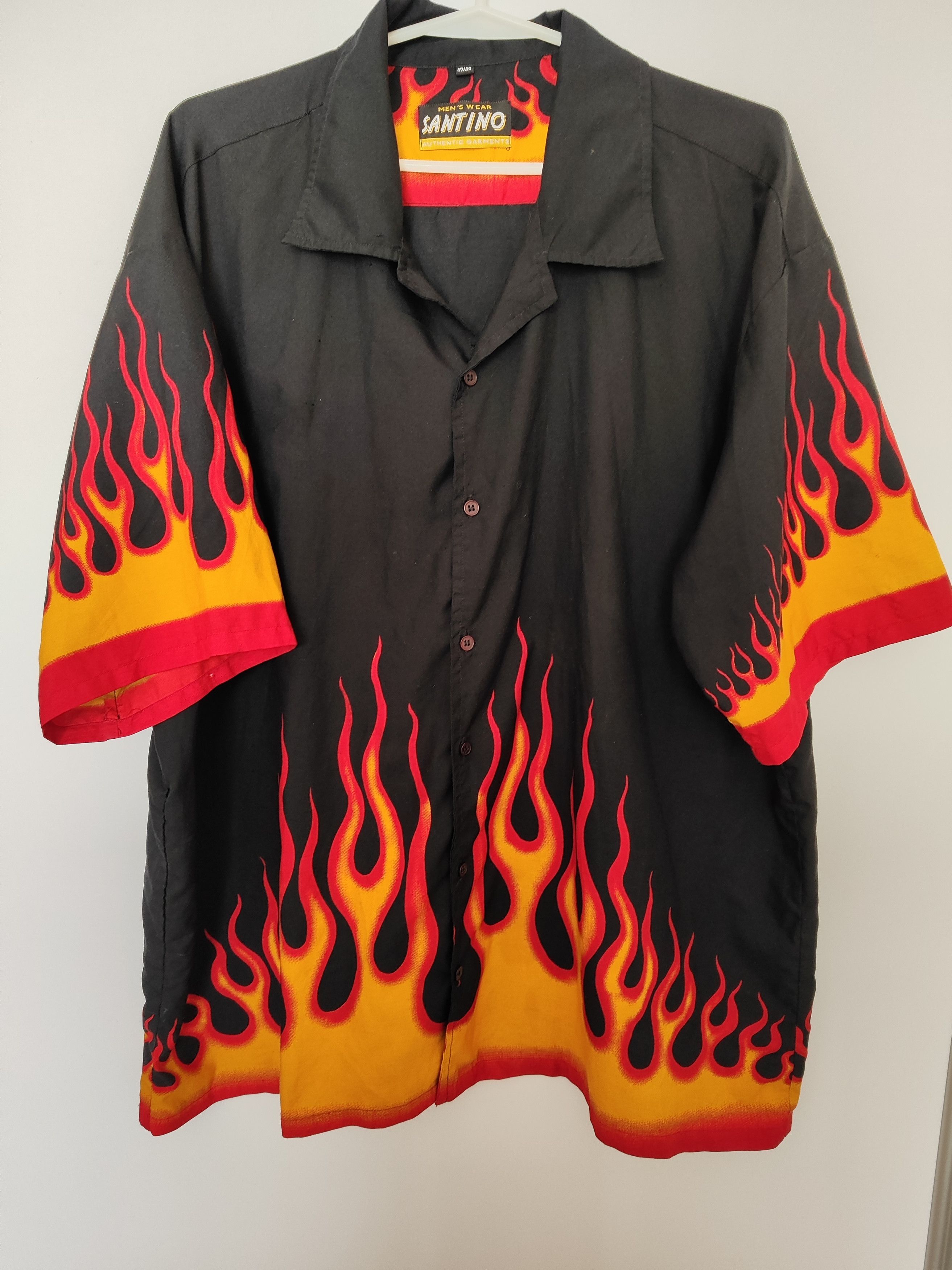Other Vintage Flame Shirt Santino XL – Y2K Gallery Dept Style Size US XL / EU 56 / 4 - 2 Thumbnail