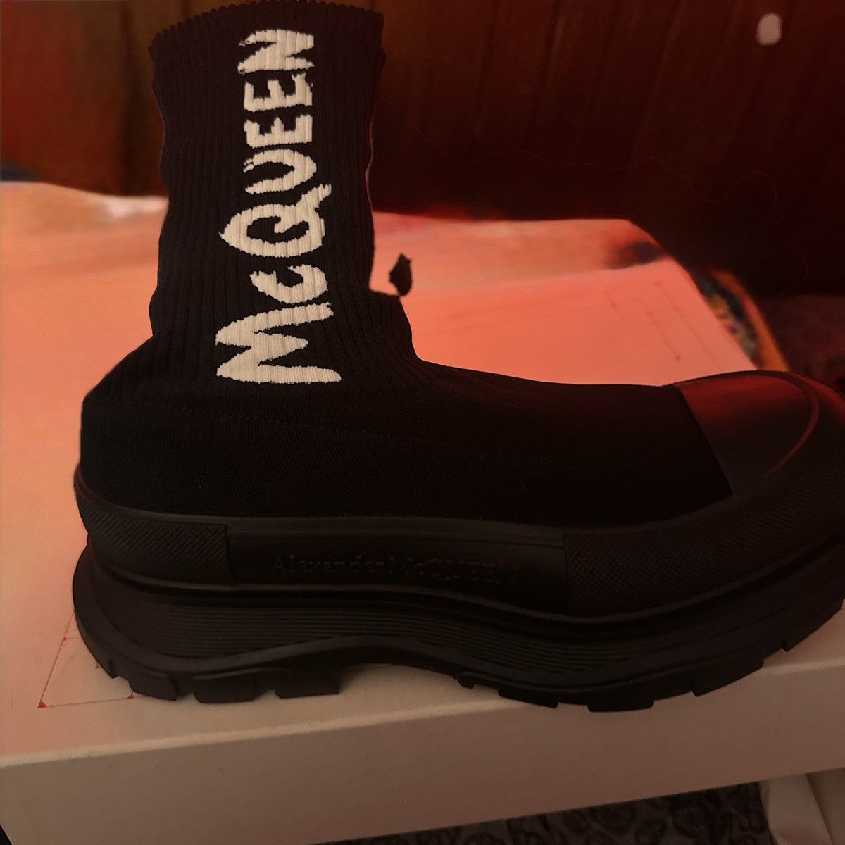 Alexander McQueen Alexander McQueen Tread Slick Logo Intarsia Boots Size US 13 / EU 46 - 3 Thumbnail
