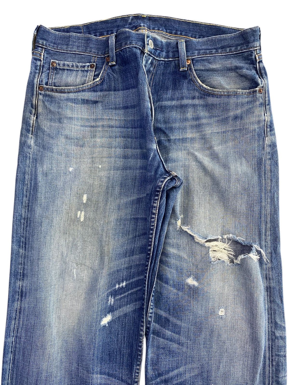 Levi's Levi’s 503 Whiskers Faded Wash Style Ripped Jeans Size US 34 / EU 50 - 2 Thumbnail