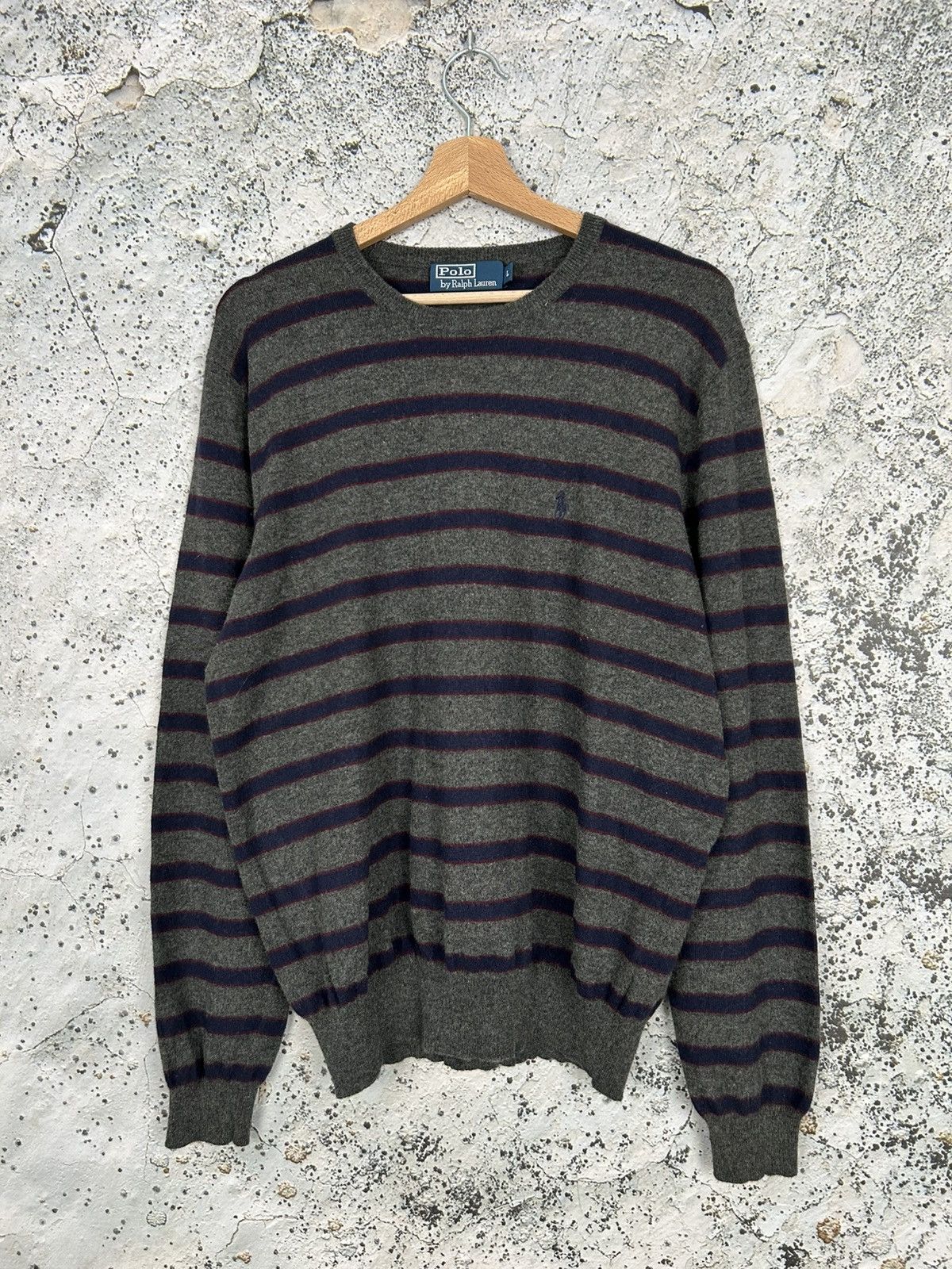 Polo Ralph Lauren Merino Wool Stripe Sweater Knit Vintage