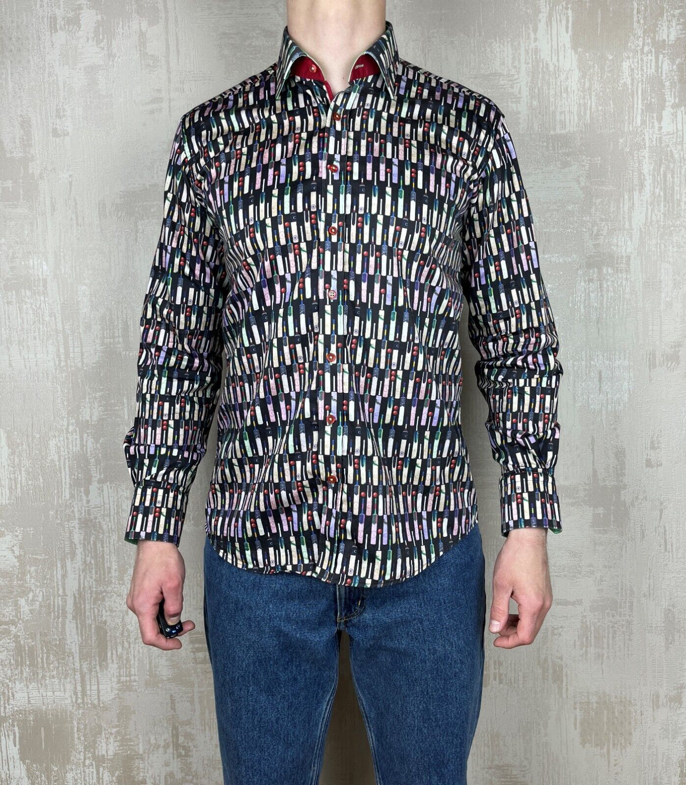 Other Claudio Lugli Cricket Ball Bet Print Long Sleeve Shirt Size US L / EU 52-54 / 3 - 2 Thumbnail