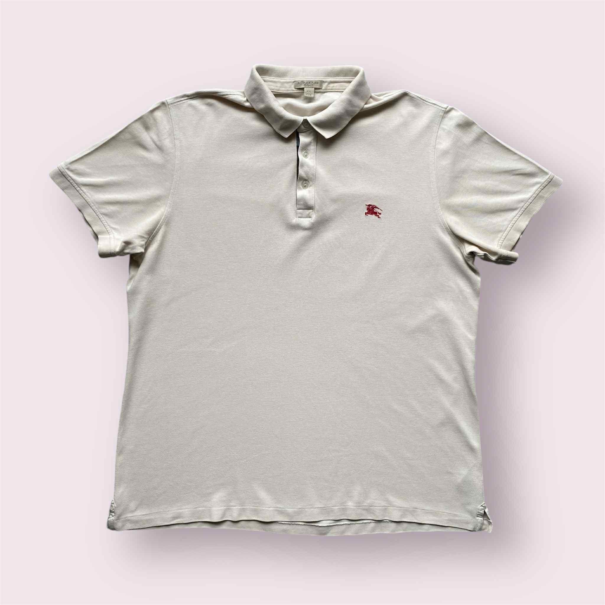 Burberry Burberry Brit Men's Beige Cream Polo Embroidered Nova Check Size US XXL / EU 58 / 5 - 1 Thumbnail