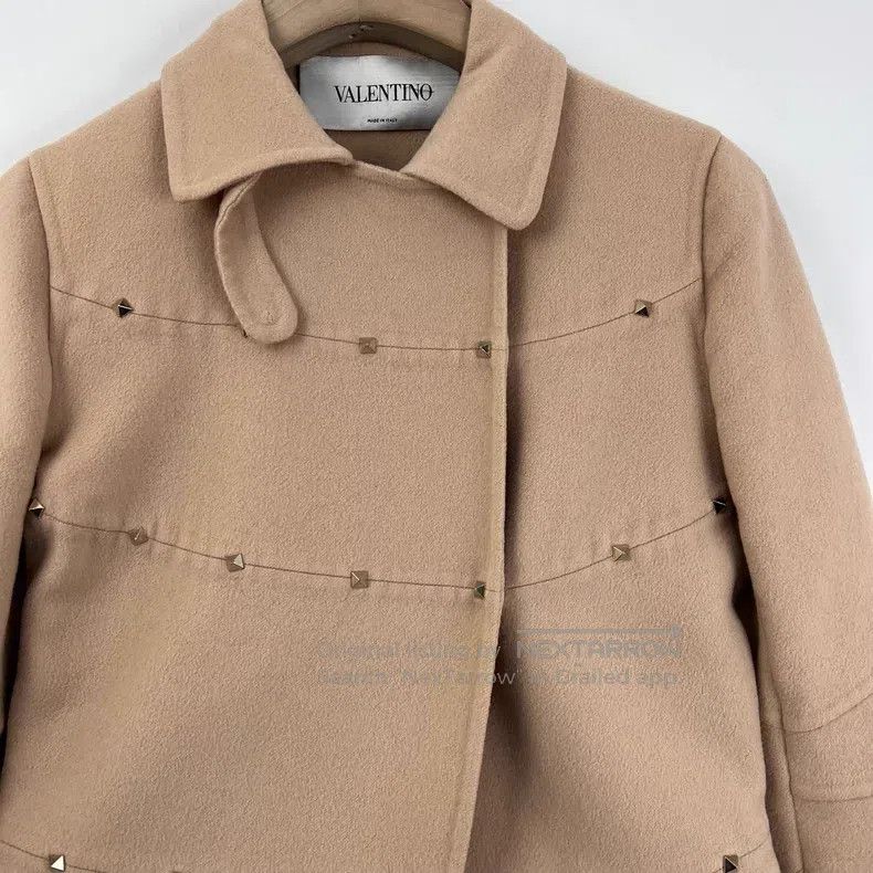 Valentino Valentino Pink rivets decorate the woolen coat Size M / US 6-8 / IT 42-44 - 3 Thumbnail