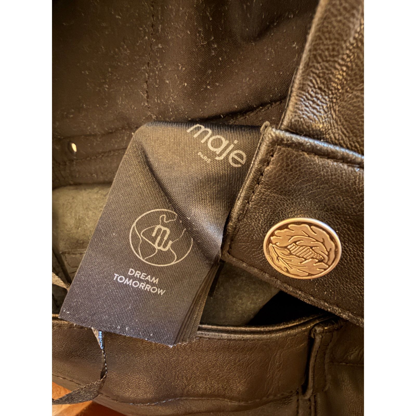 Maje Maje NWT Black Sheepskin Leather trousers Size 31" - 4 Thumbnail