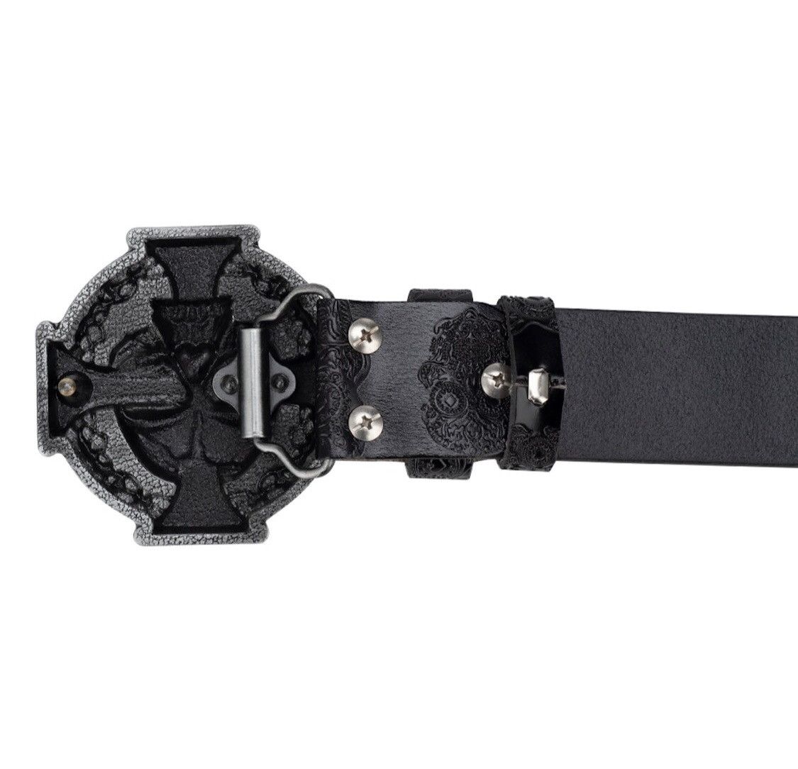 Jewelry Skull Leather Belt Size ONE SIZE - 7 Thumbnail