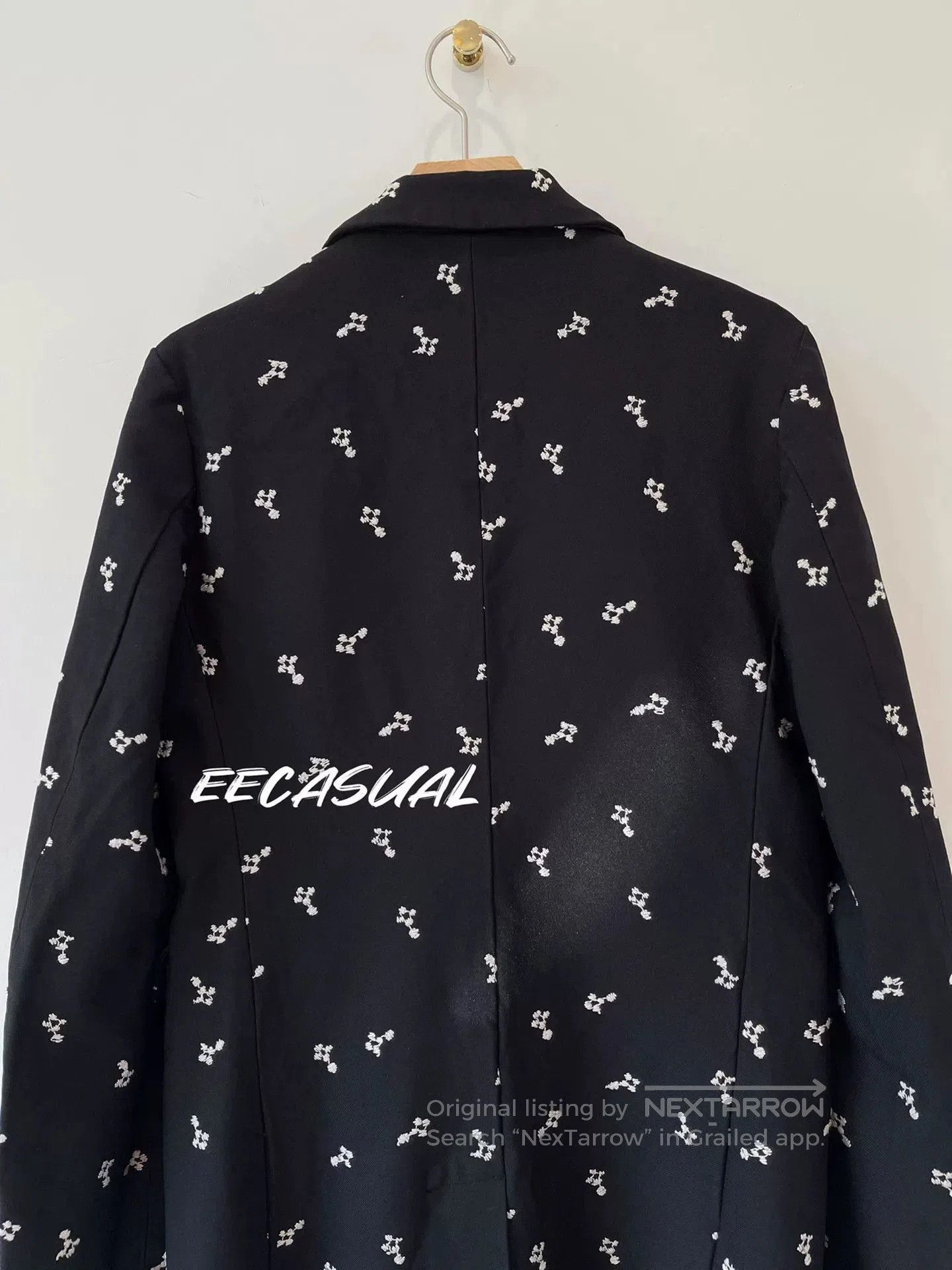 CDG by Comme des Garcons Black Embroidered Long Coat by Comme des Garçons. Size S / US 4 / IT 40 - 6 Thumbnail
